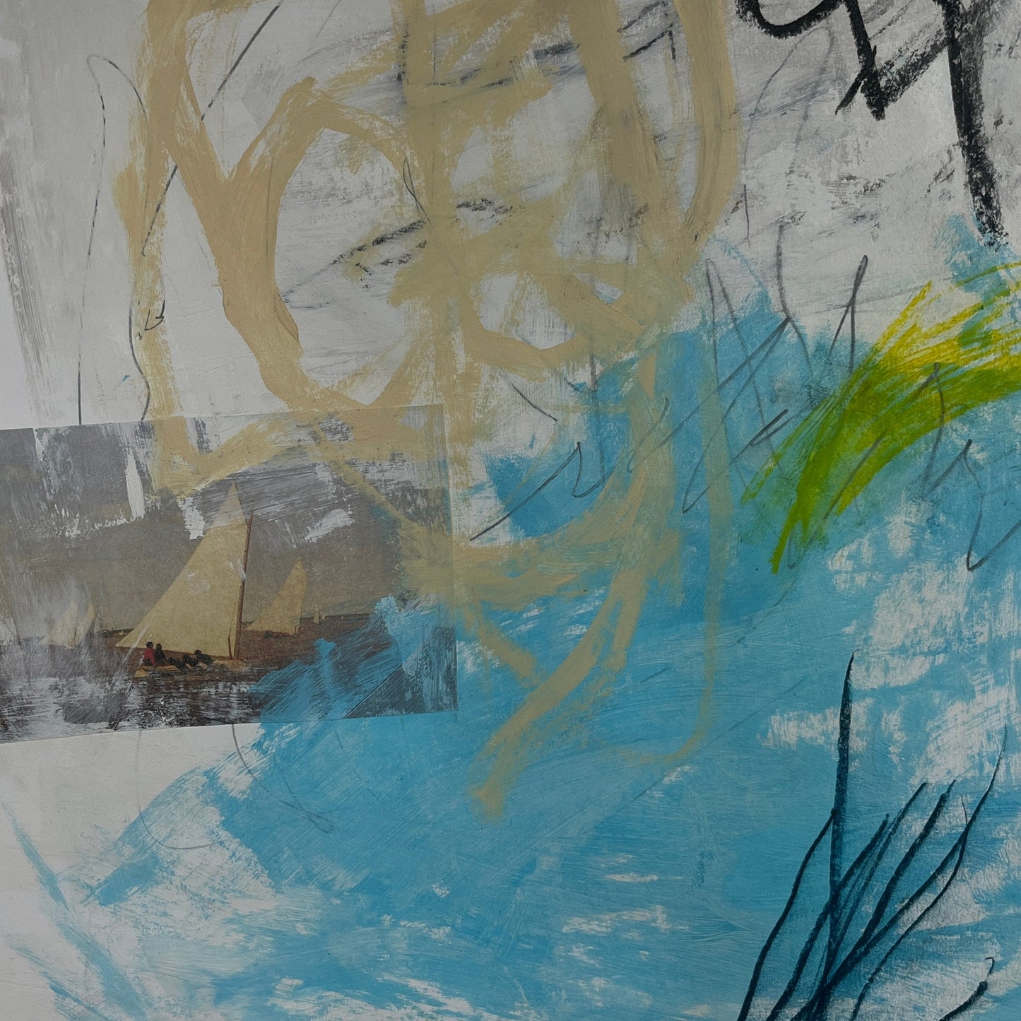 Original Mixed Media Abstract Modern Art Painting 18x24 "Sutile" Signed