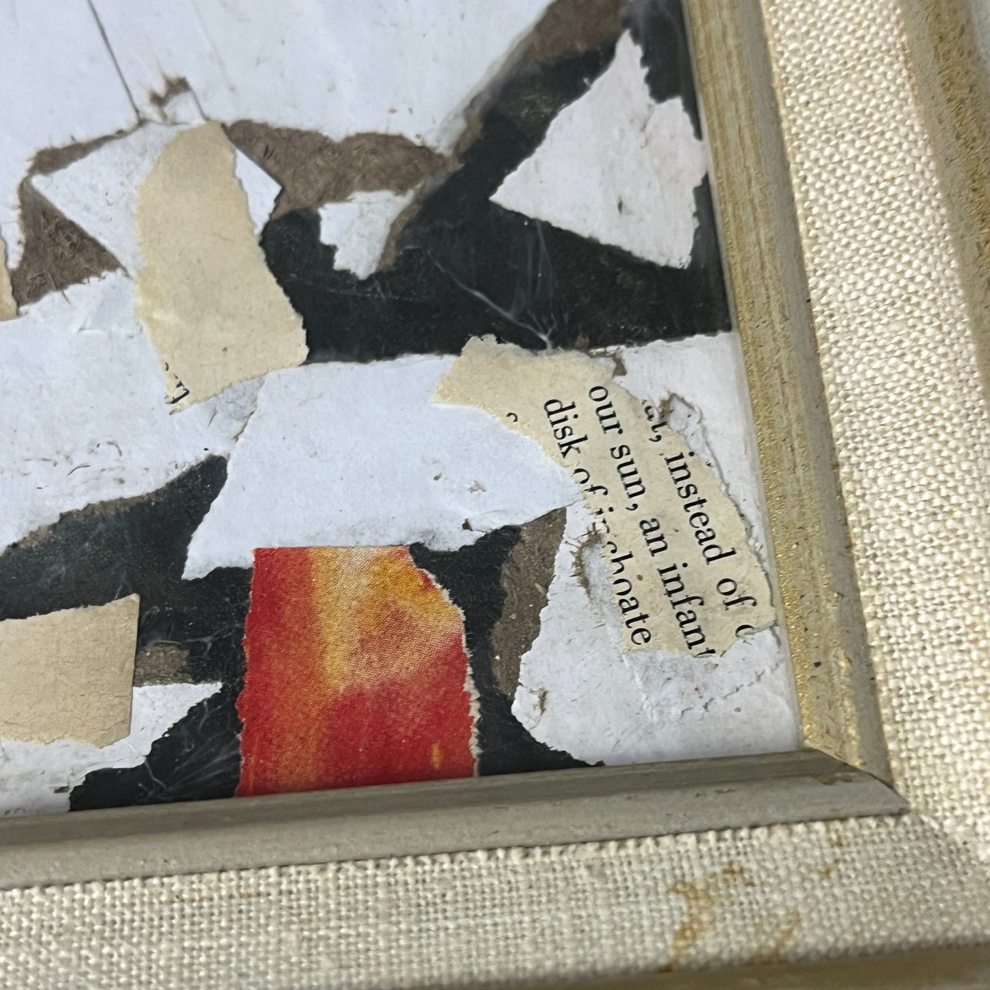 Original Framed Mixed Media Abstract Art Collage 11x13 "Center of the Earth II"