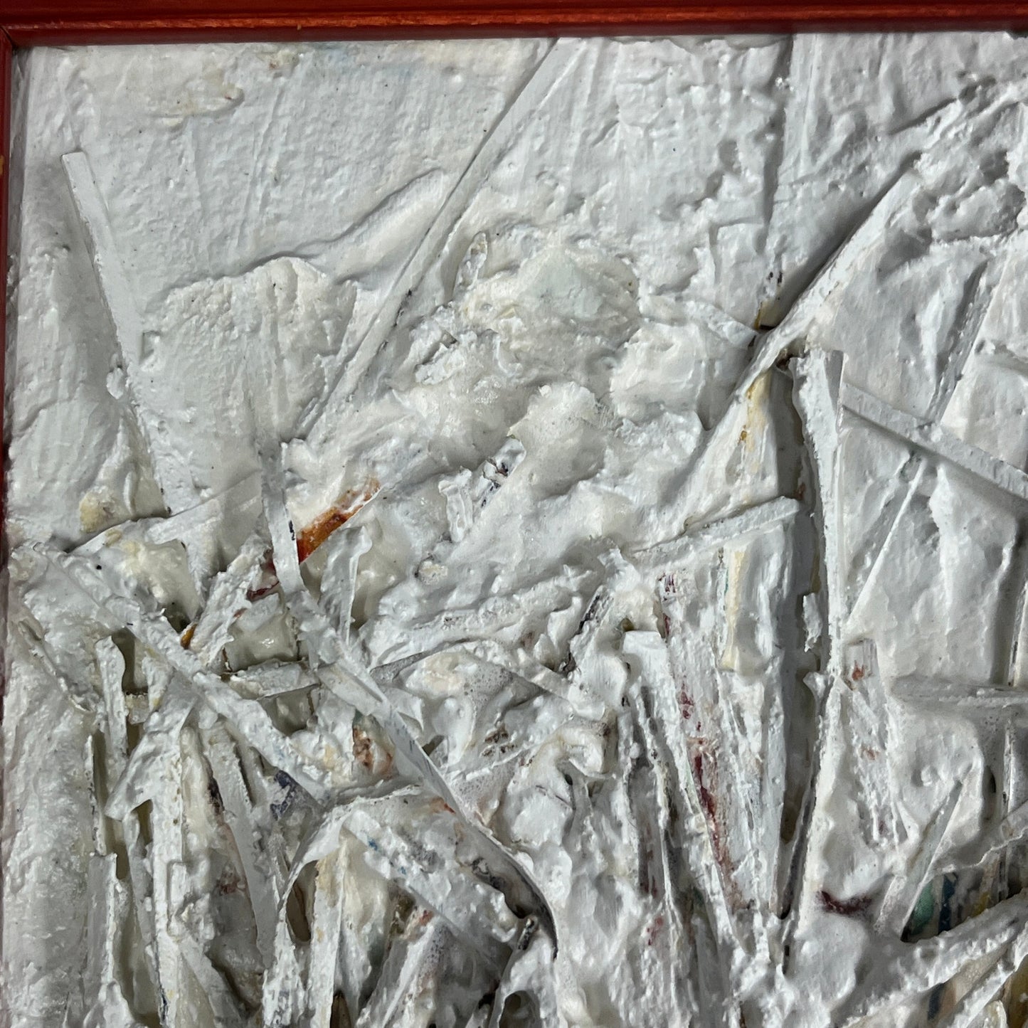 Original Framed Mixed Media Abstract Art Painting Collage 6x10 "Vasculature #3"