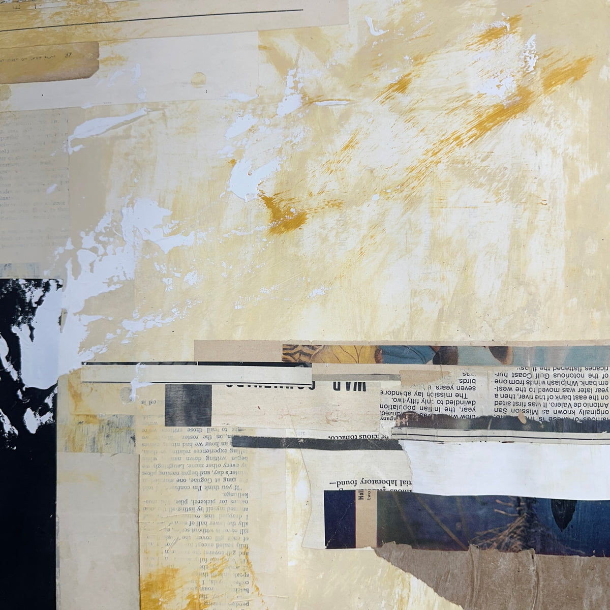 Original Mixed Media Modern Art Collage Painting 18x24 "Monopsony" Signed