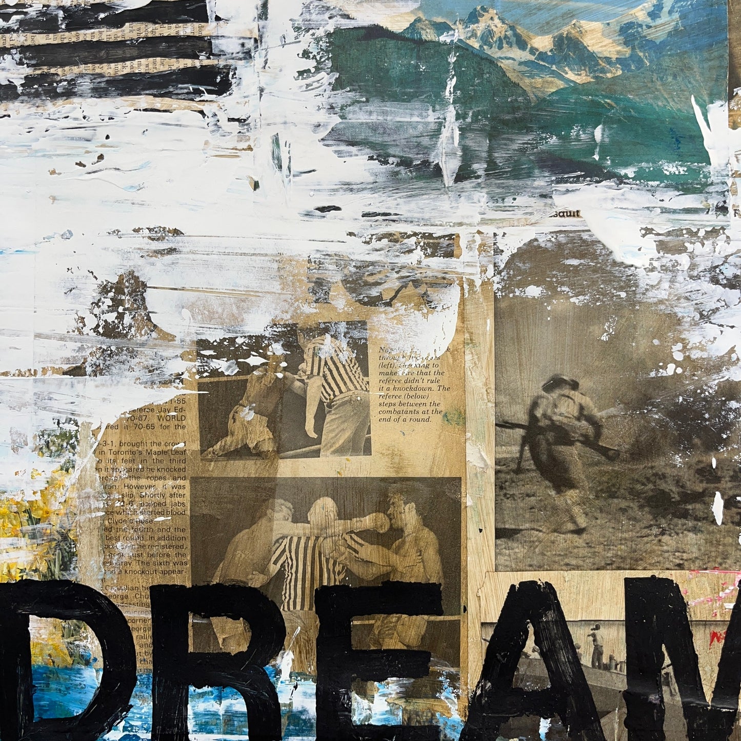 Original Mixed Media Abstract Modern Art Painting 24x36 "Dream" Signed