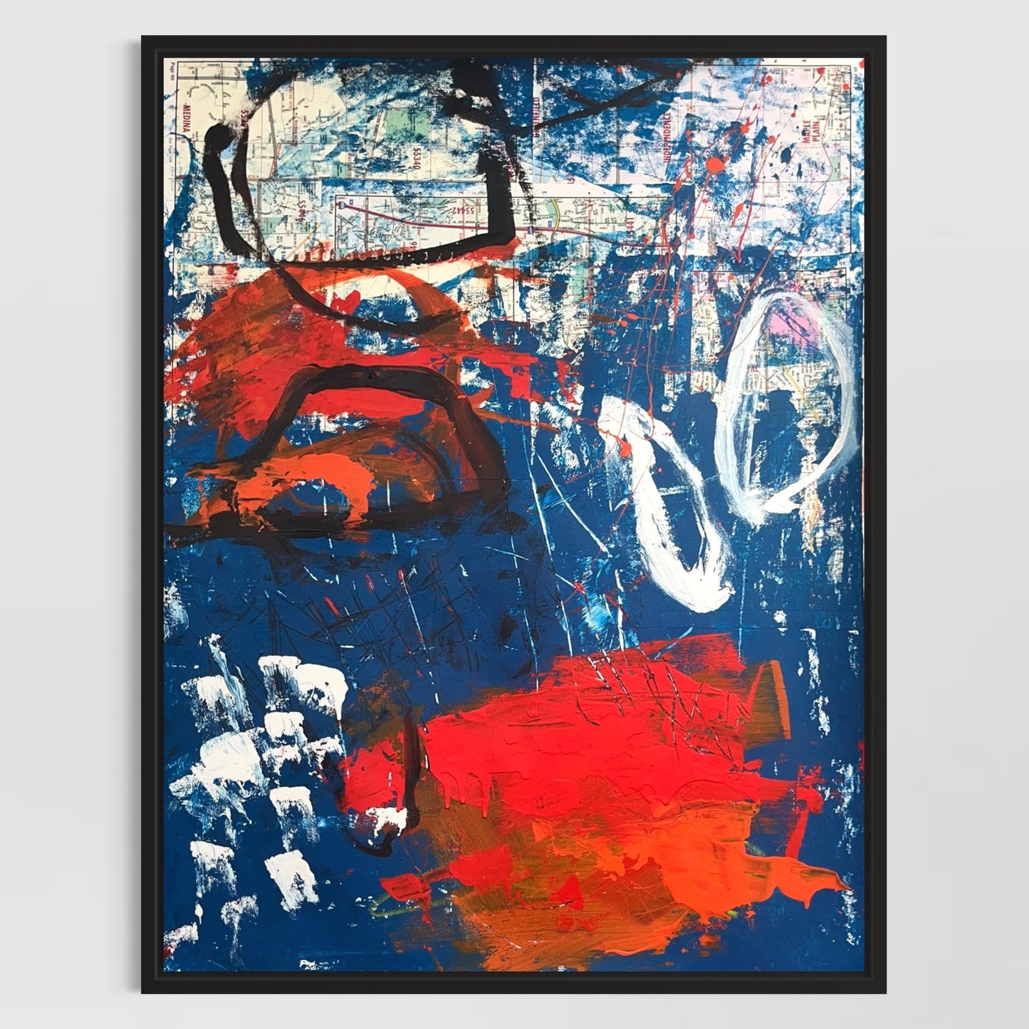 Original Mixed Media Abstract Modern Art Painting 18x24 "Viduity" Signed