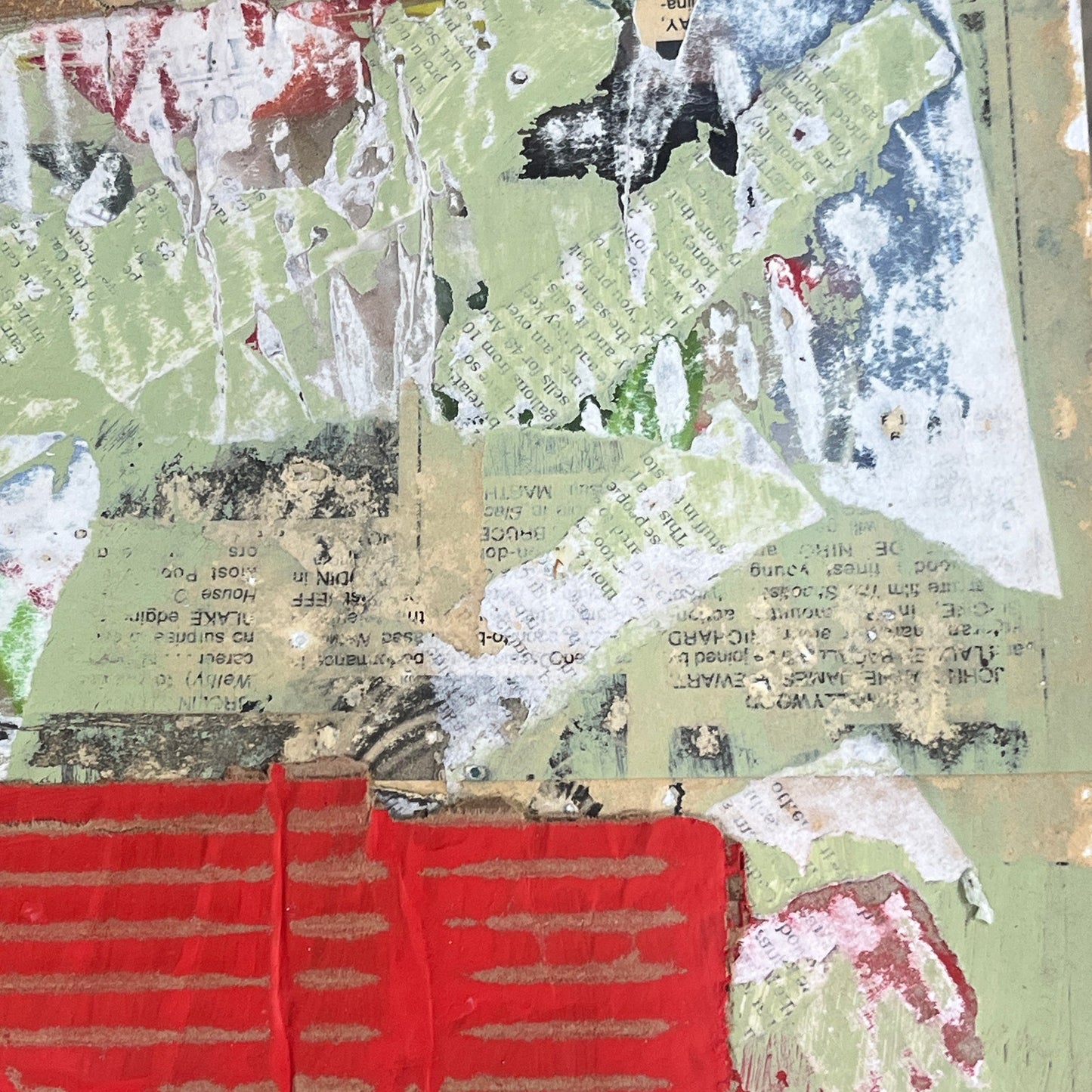 Original Framed Mixed Media Modern Art Collage Painting 12x18 "Obvolvent"