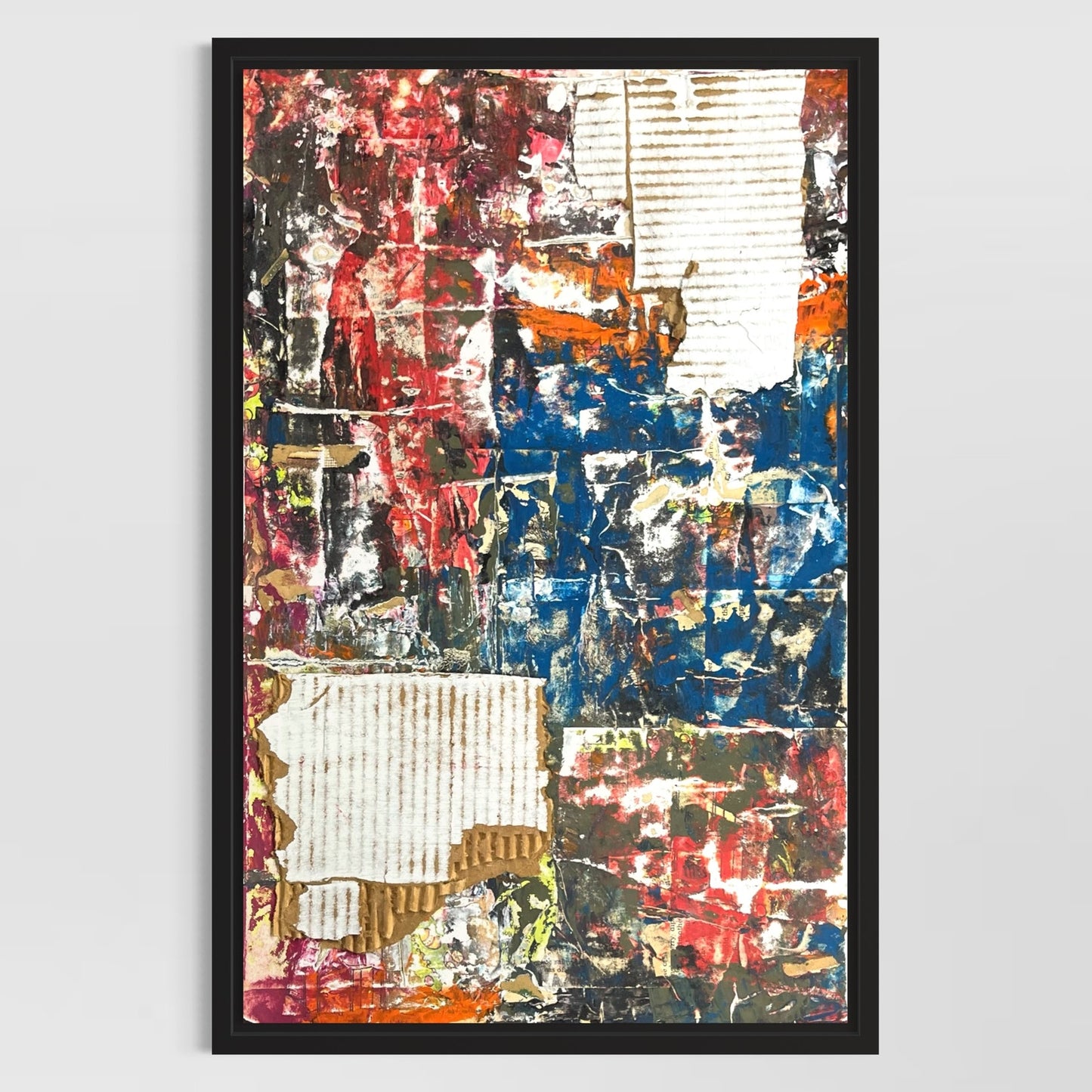 Original Framed Minimalist Modern Art Collage Painting 12x18 "lappet"