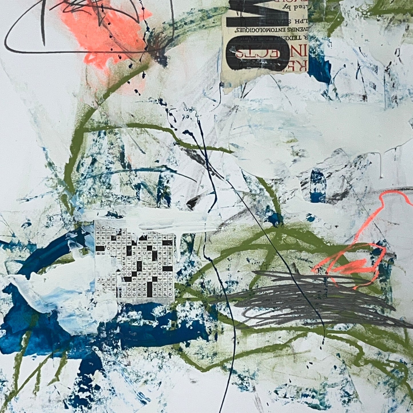 Original Mixed Media Abstract Modern Art Painting 18x24 "Shuck" Signed