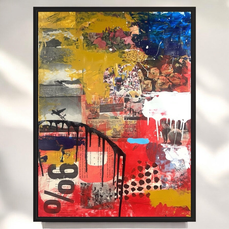 Original Mixed Media Abstract Modern Art Painting 18x24 "Semelincident" Signed