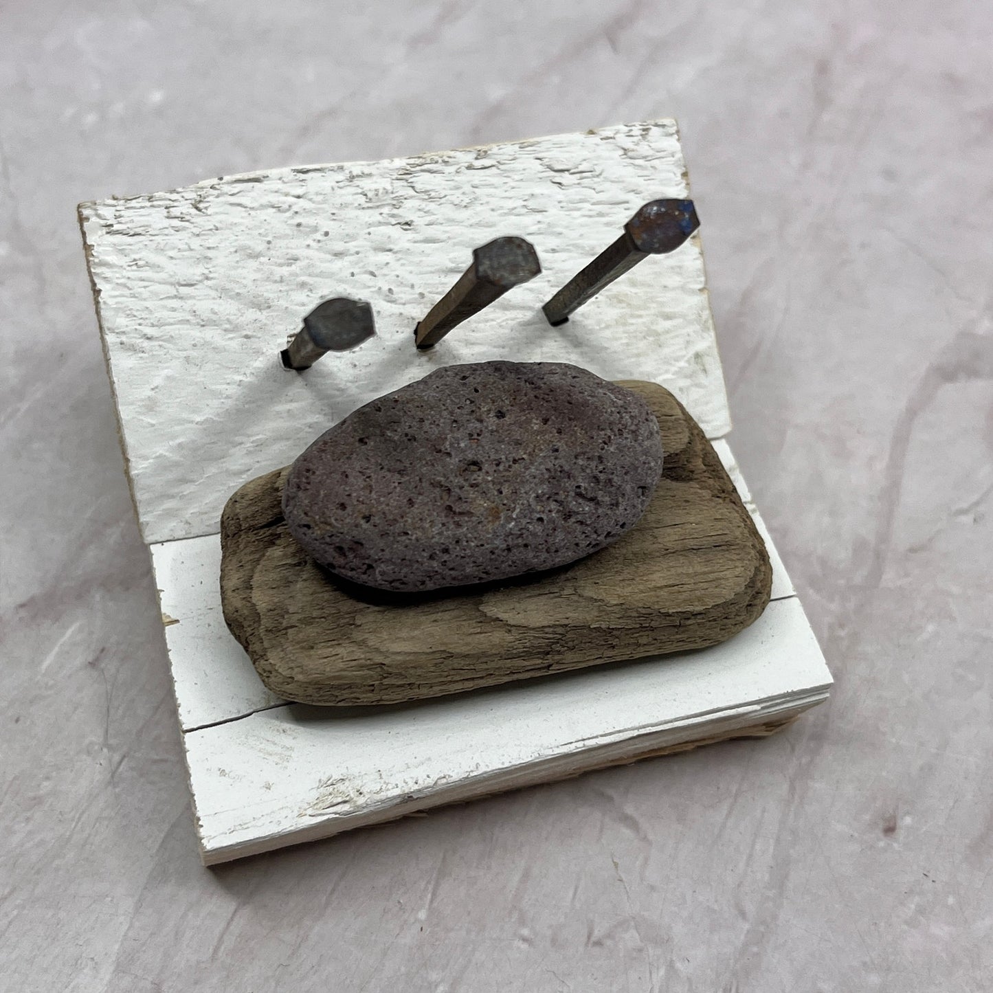 Original Minimalist Art Assemblage Sculpture 3x3x3 "North Shore Fractals #1"
