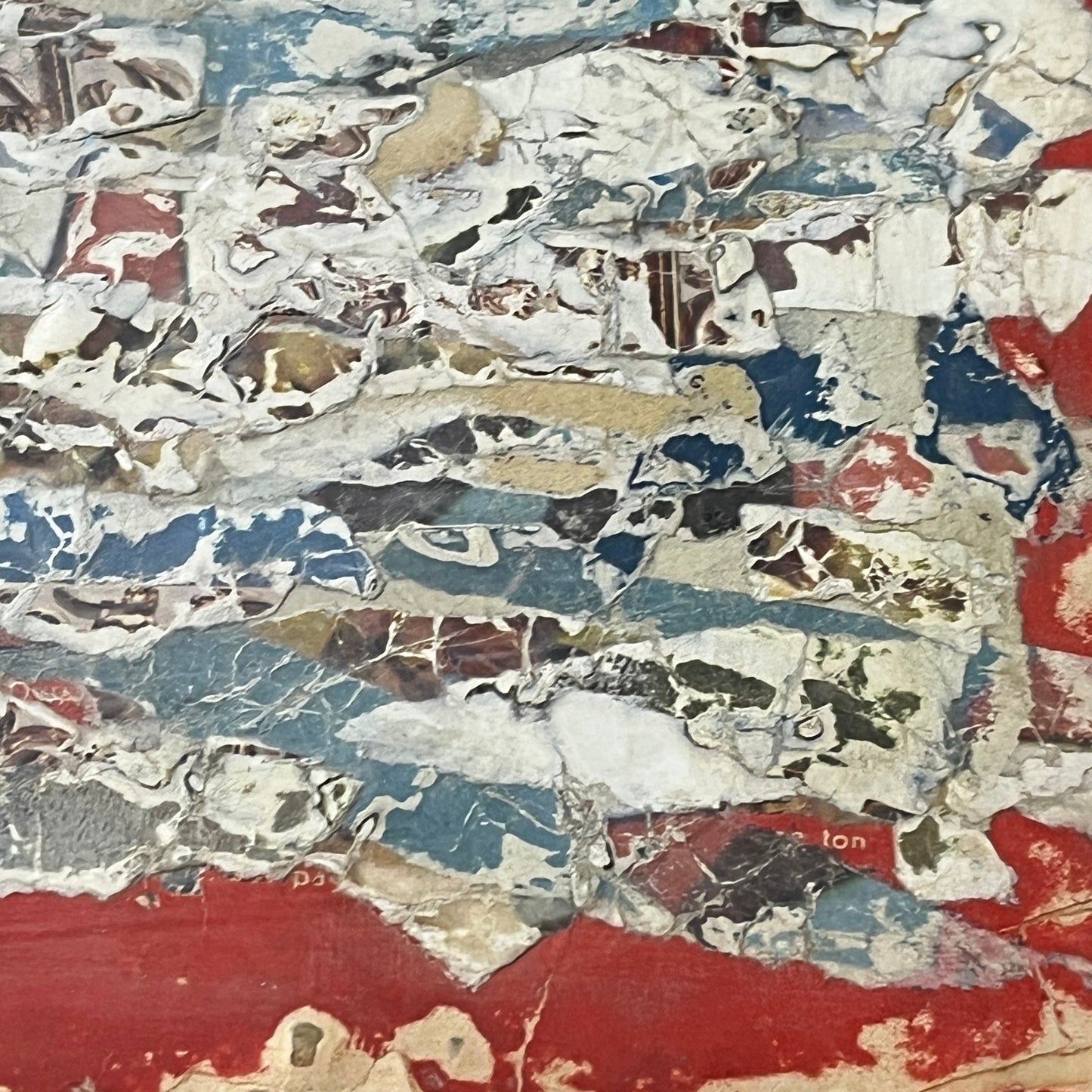 Original Mixed Media Abstract Art Collage 7x9 "1931 Mechanical Package Magazine"