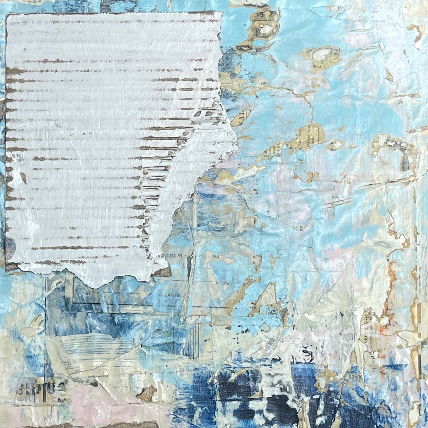 Original Framed Mixed Media Modern Art Collage Painting 12x18 "Hiccup"