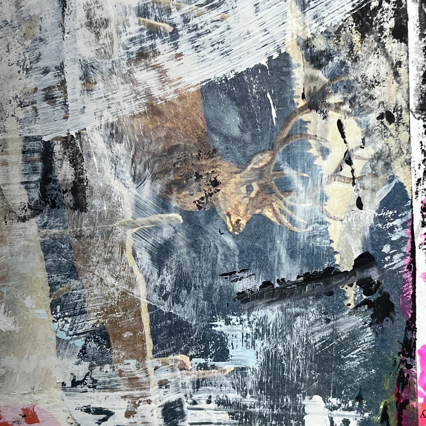 Original Mixed Media Abstract Modern Art Painting 18x24 "Icterical" Signed