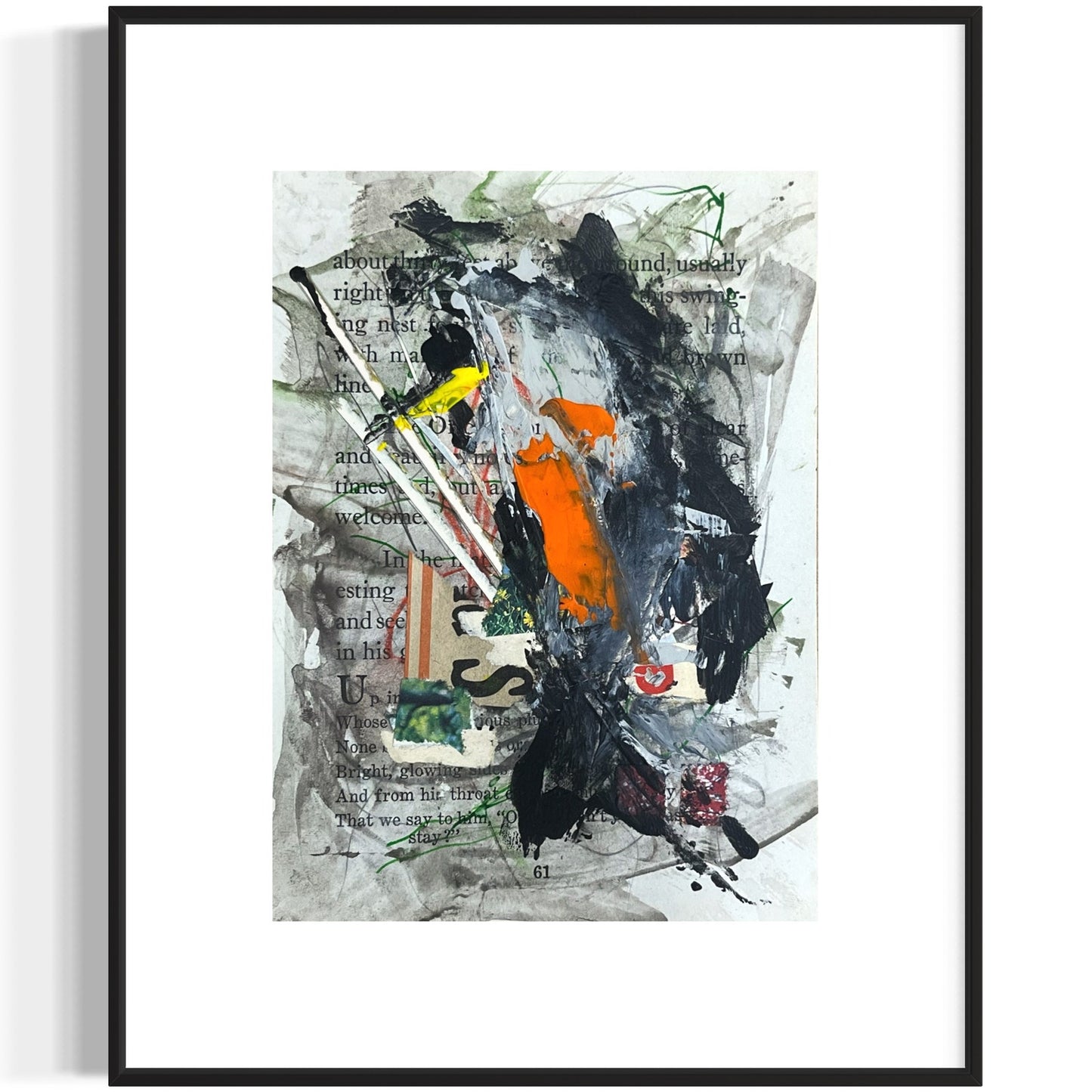 Original Abstract Modern Art Bird Painting "Baltimore Oriole" Signed