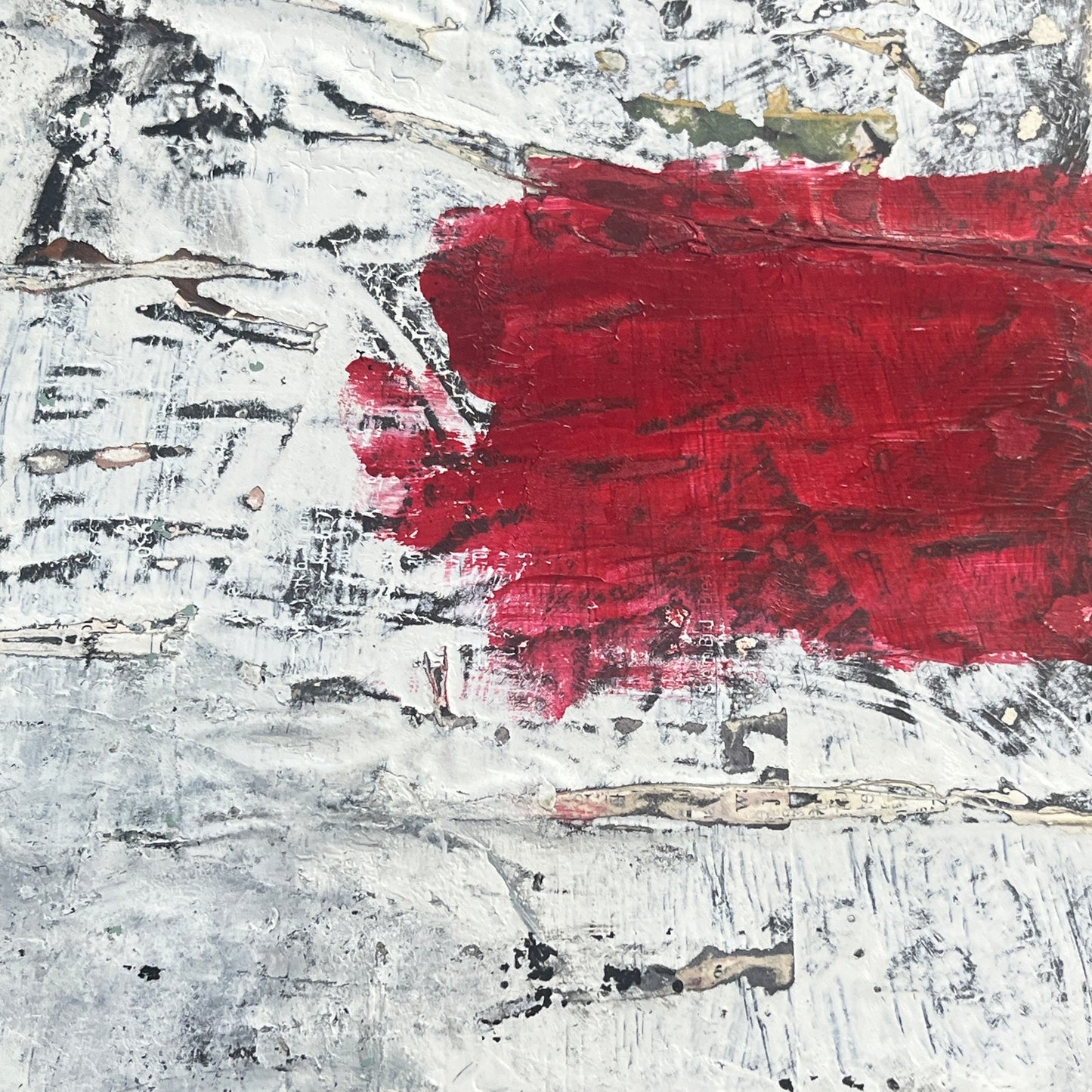 Original Grunge Minimalist Modern Art Collage Painting 8.5x11 "Behoof" Signed