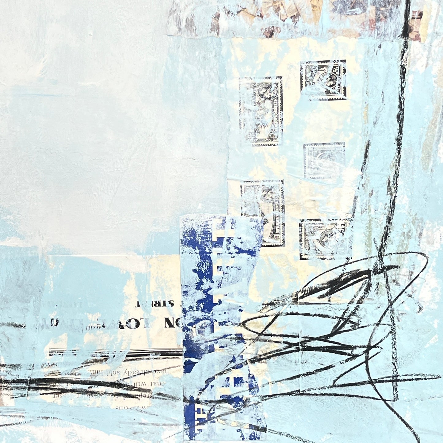 Original Mixed Media Abstract Modern Art Painting 18x24 "Croquinole" Signed