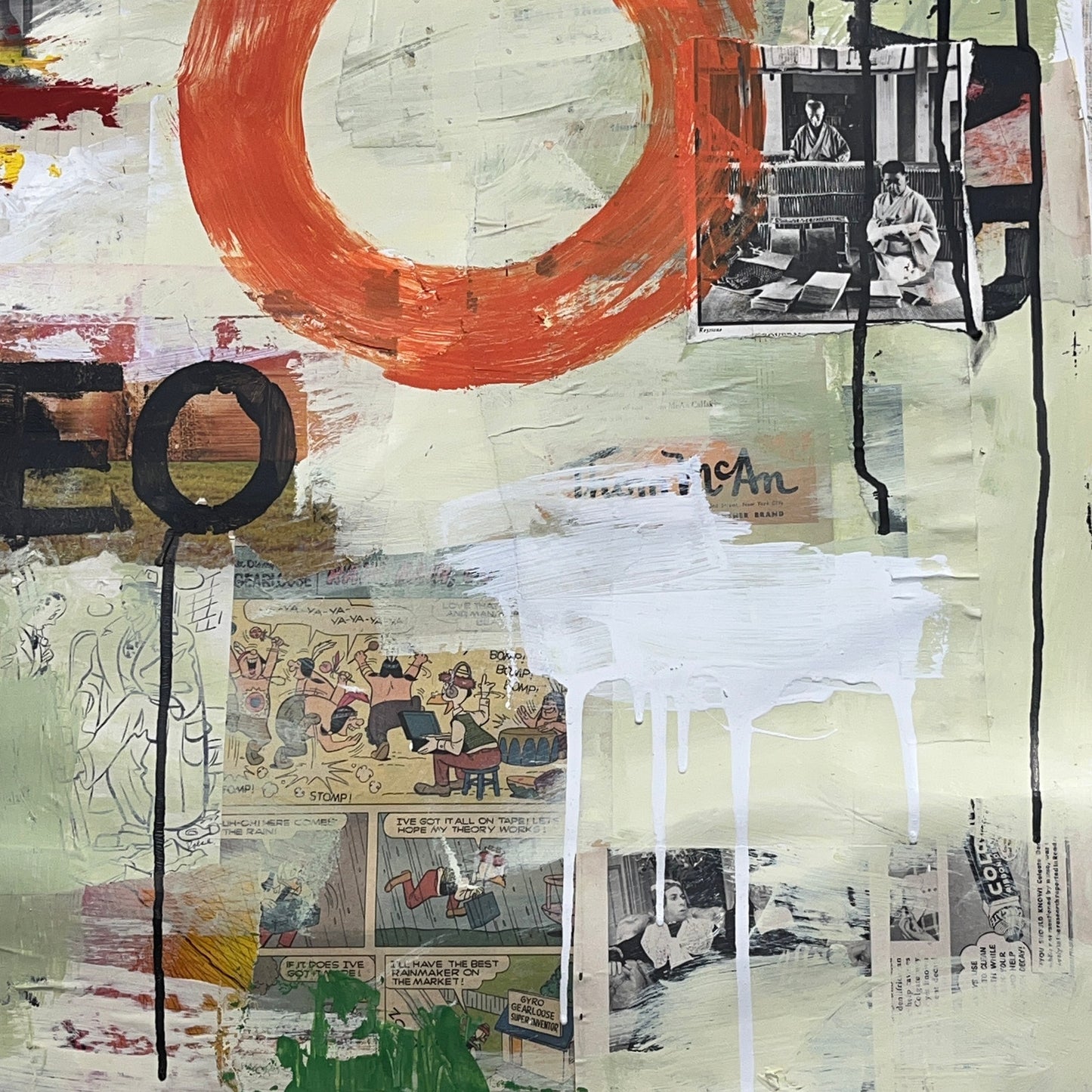 Original Mixed Media Abstract Modern Art Painting 24x36 "CEO" Signed