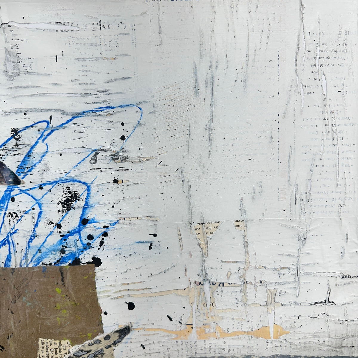 Original Mixed Media Modern Art Collage Painting 18x24 "Lasher" Signed