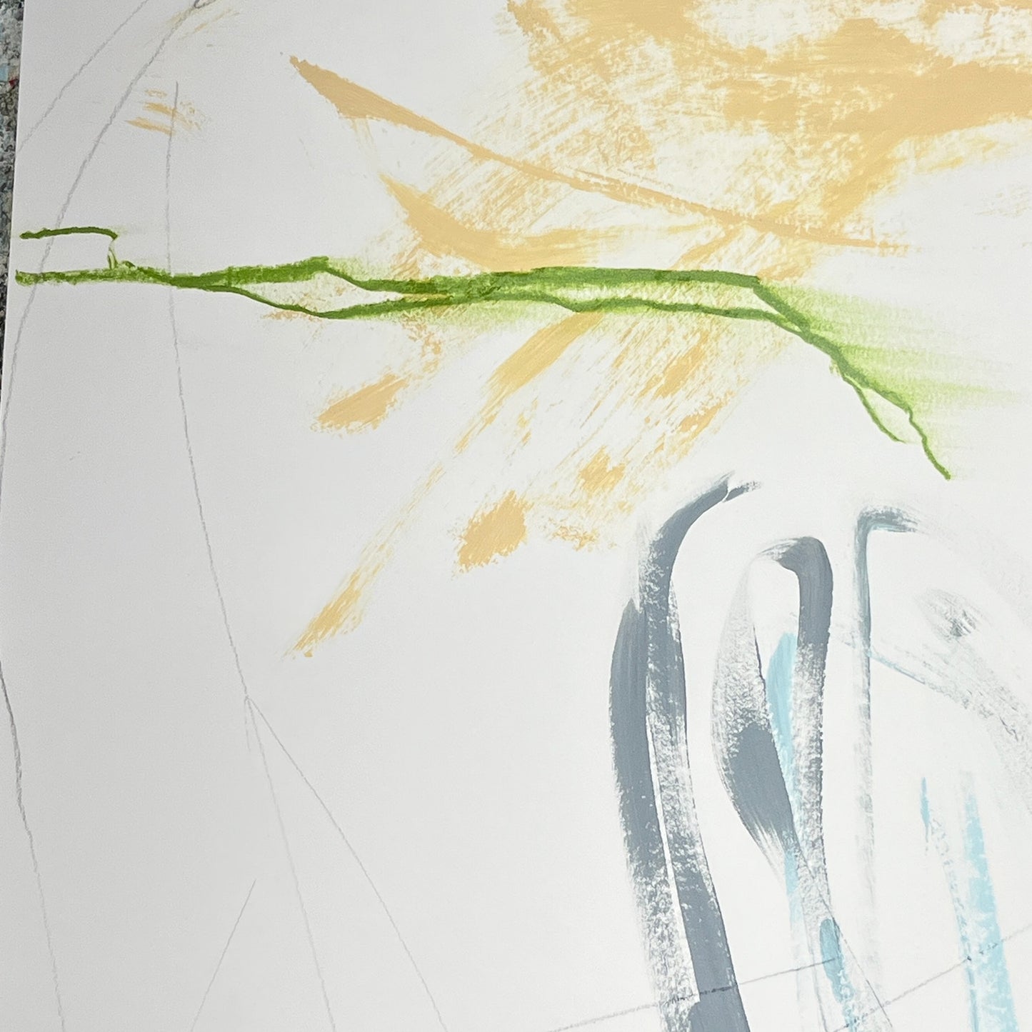 Original Mixed Media Abstract Modern Art Painting 18x24 "Atmology" Signed