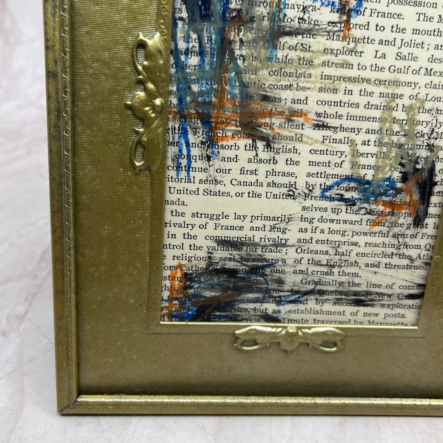 Original Framed Abstract Art Painting 6x8 "Annexation of Canada" Ti5