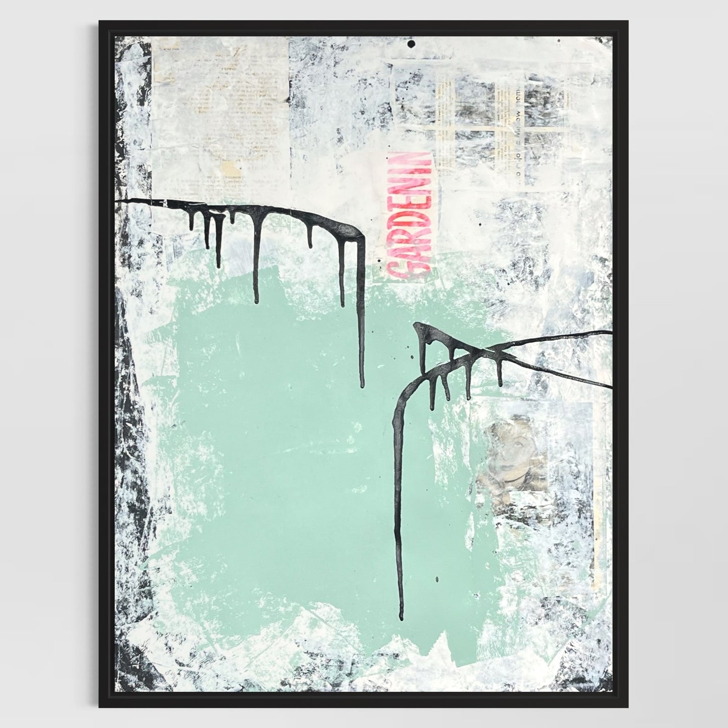 Original Mixed Media Abstract Modern Art Painting 18x24 "Gardenin" Signed