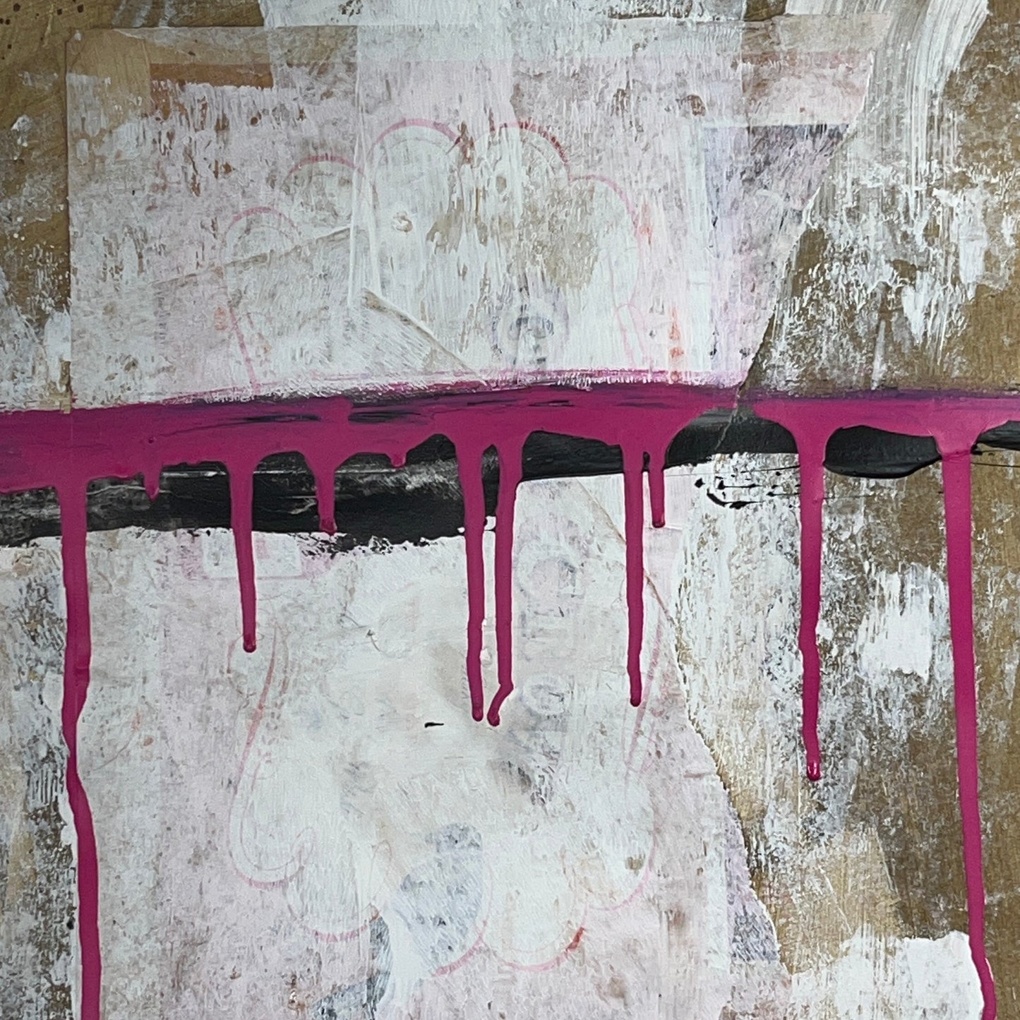 Original Mixed Media Abstract Modern Art Painting 24x36 "Son of Samurai" Signed