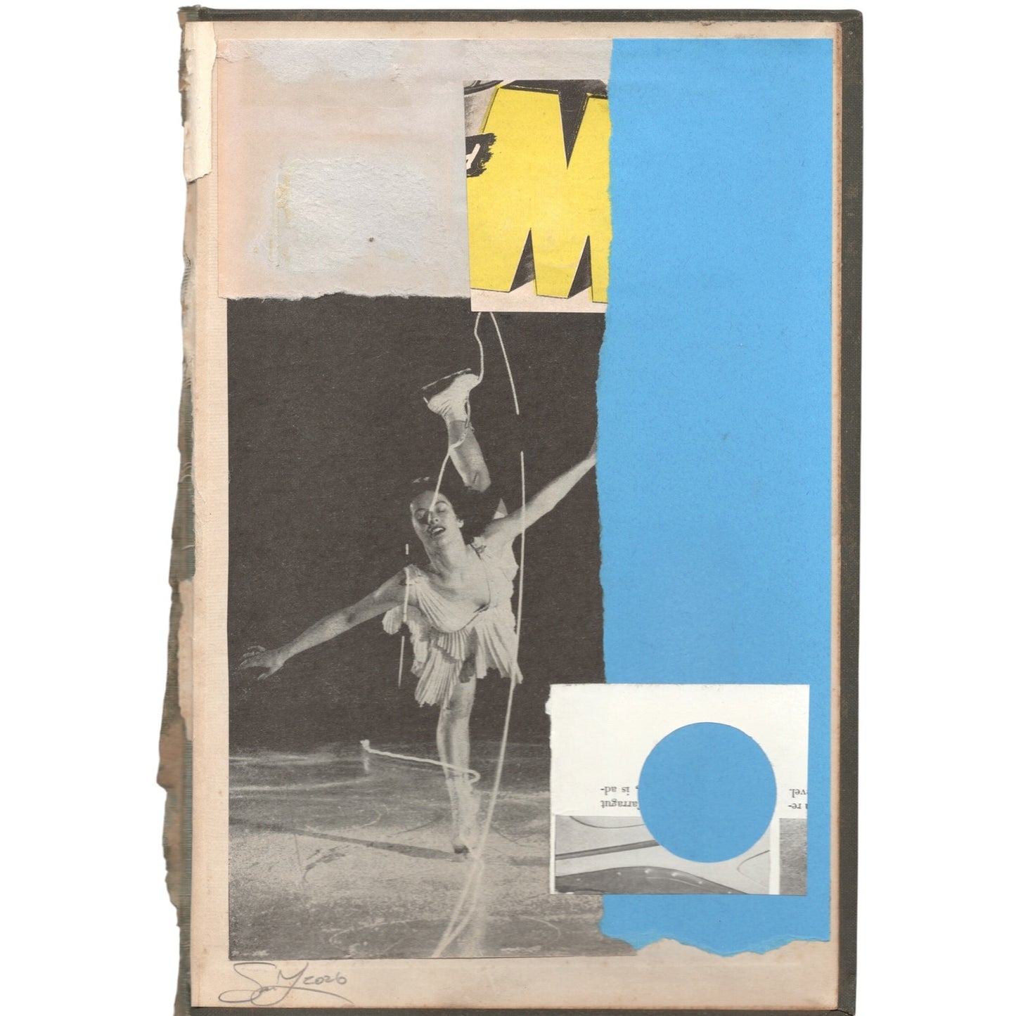 Original Mixed Media Modern Art Collage "Hydatoid" 6.5x9.75" Signed