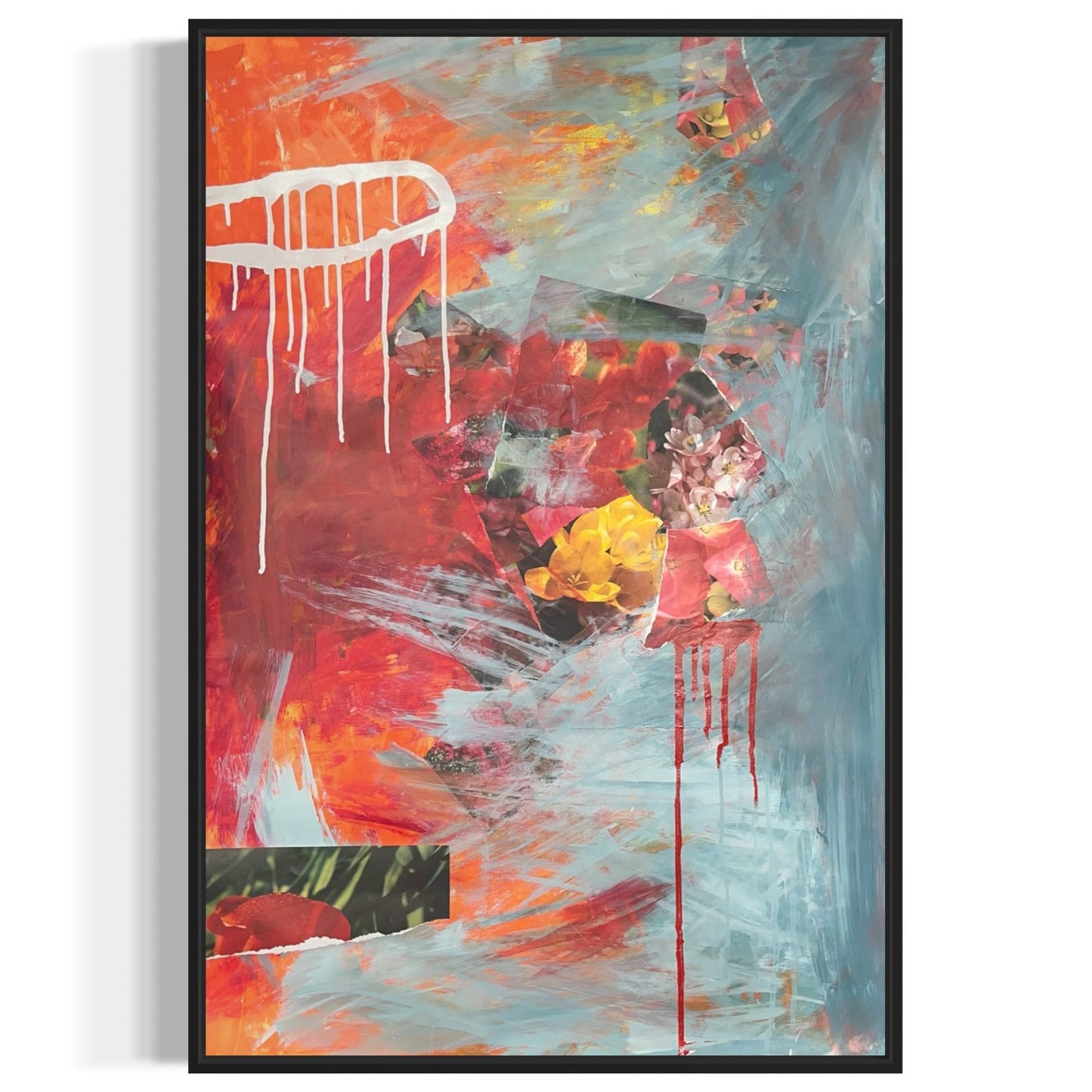 Original Mixed Media Abstract Modern Art Painting 24x36 "Fissiparous" Signed