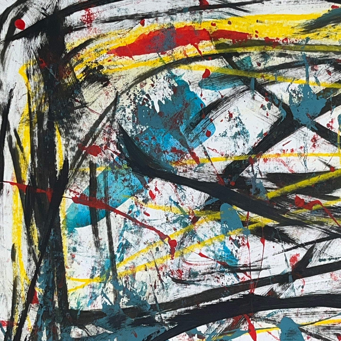 Original Mixed Media Abstract Modern Art Painting 18x24 "Janiform" Signed