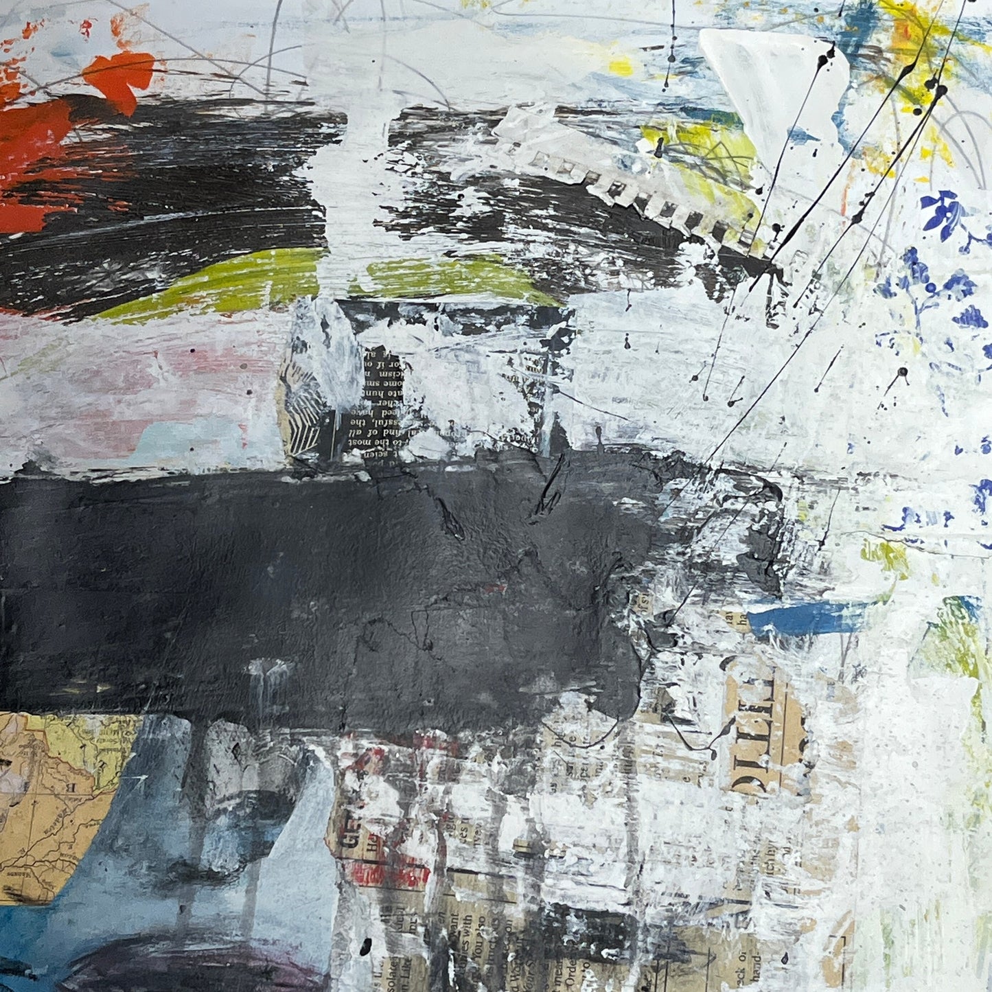 Original Mixed Media Abstract Art Painting 18x24 “Deprivation" Signed
