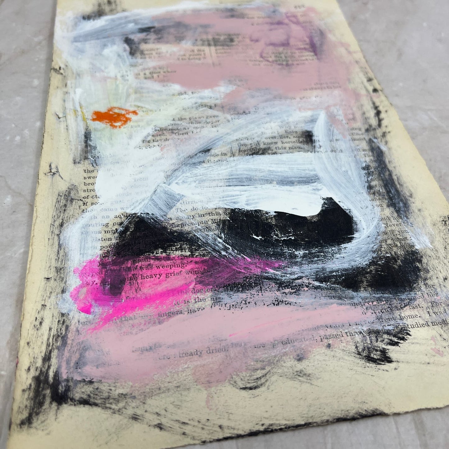 Original Mixed Media Abstract Art Painting 6x9.75” on 1861 Paper Signed #9