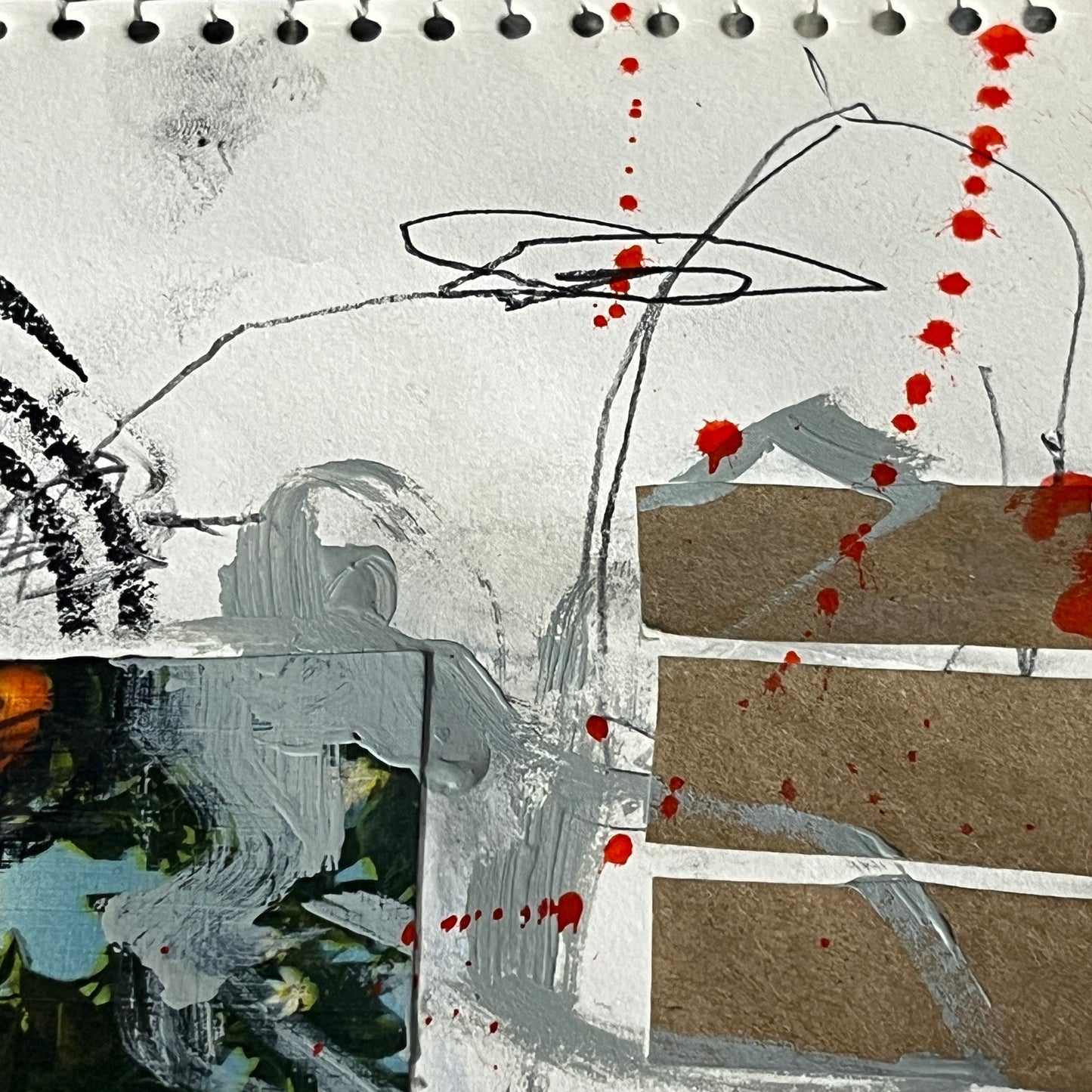 Original Mixed Media Abstract Art Collage 10x14 "The Lift"