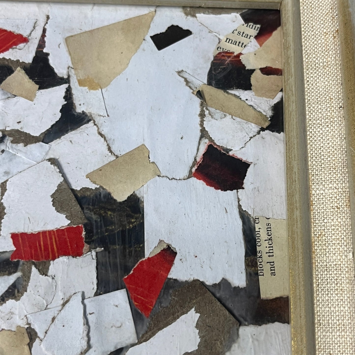 Original Framed Mixed Media Abstract Art Collage 11x13 "Center of the Earth II"