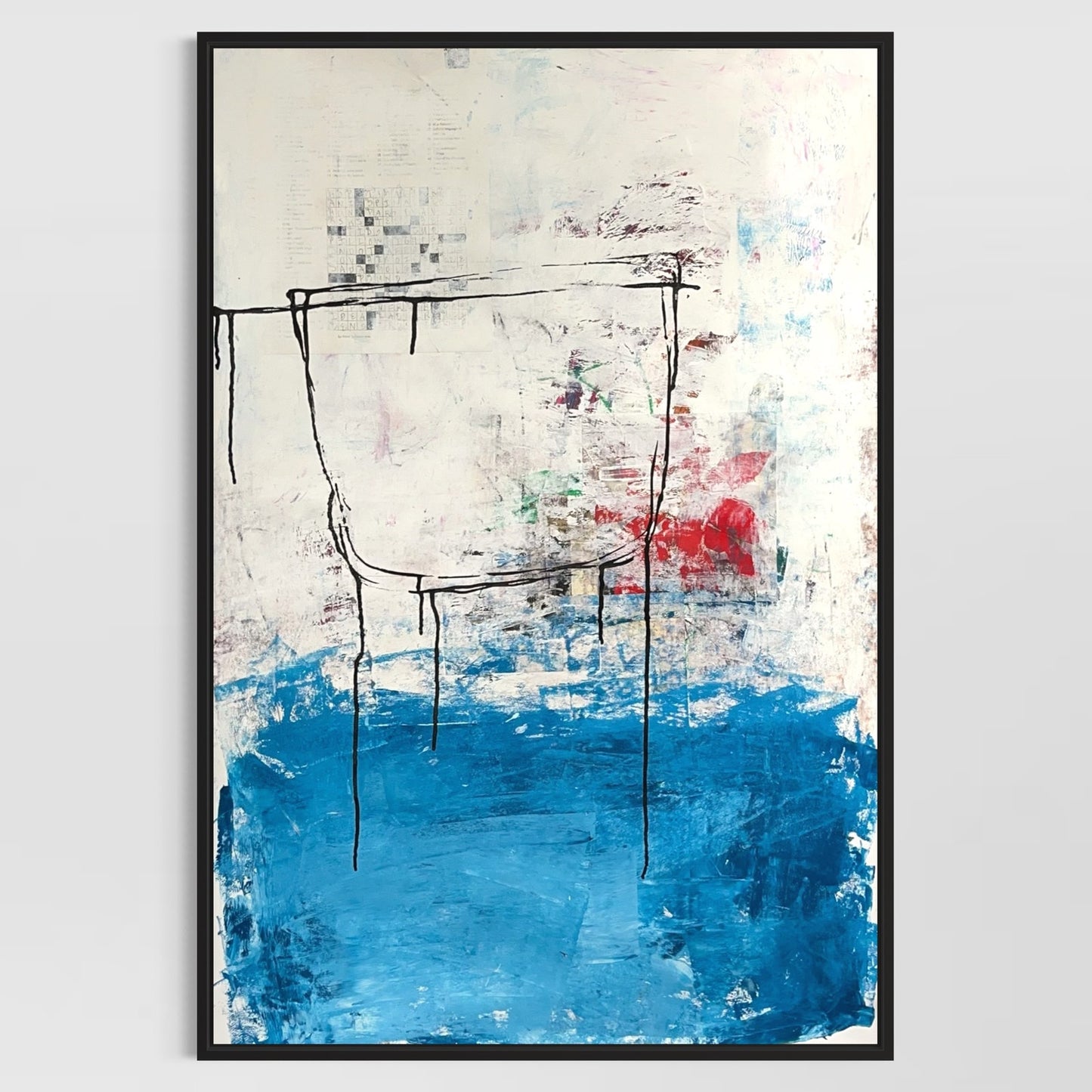 Original Mixed Media Abstract Modern Art Painting 24x36 "Tardiloquent" Signed