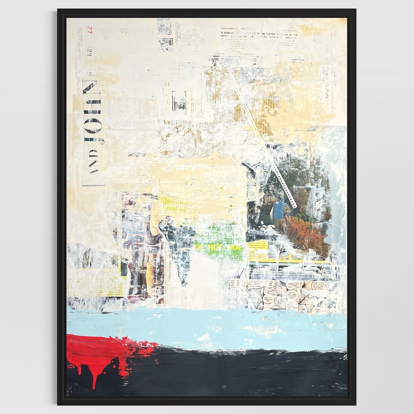 Original Mixed Media Abstract Modern Art Painting 18x24 "And John" Signed