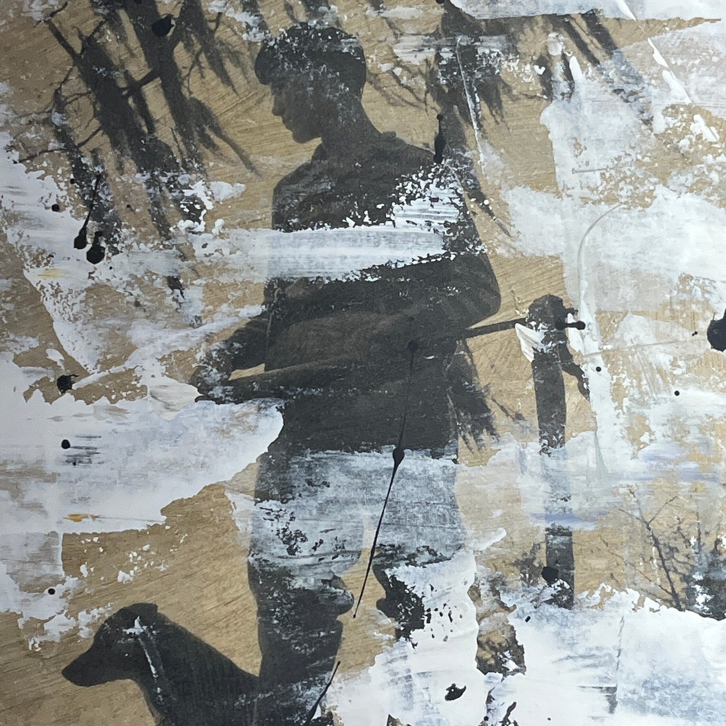 Original Mixed Media Abstract Modern Art Painting 24x36 "Bayou Boy" Signed
