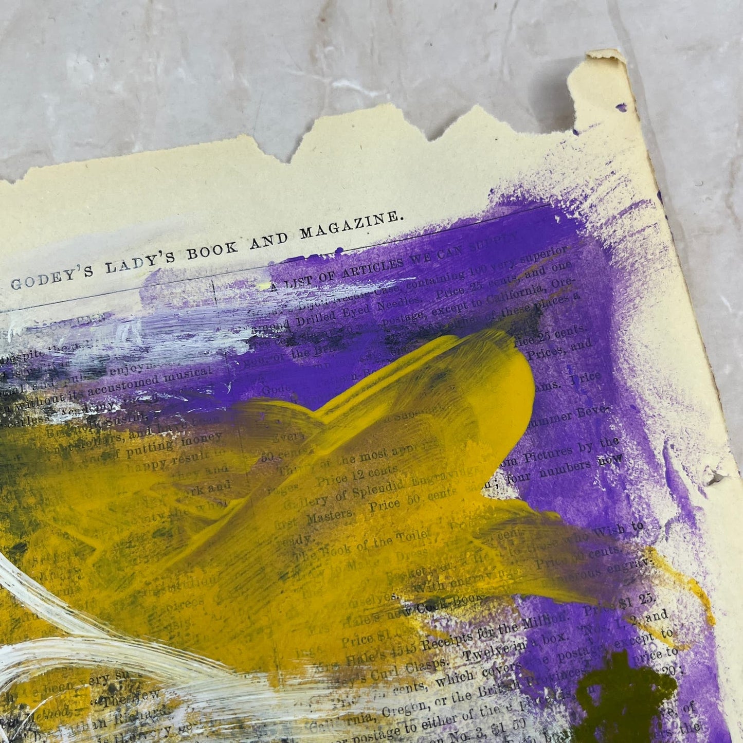 Original Mixed Media Abstract Art Painting 6x9.75” on 1861 Paper Signed #21