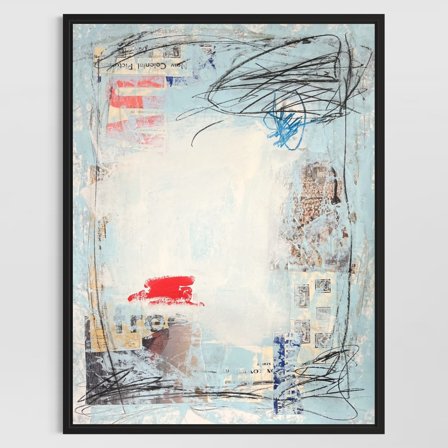 Original Mixed Media Abstract Modern Art Painting 18x24 "Croquinole" Signed