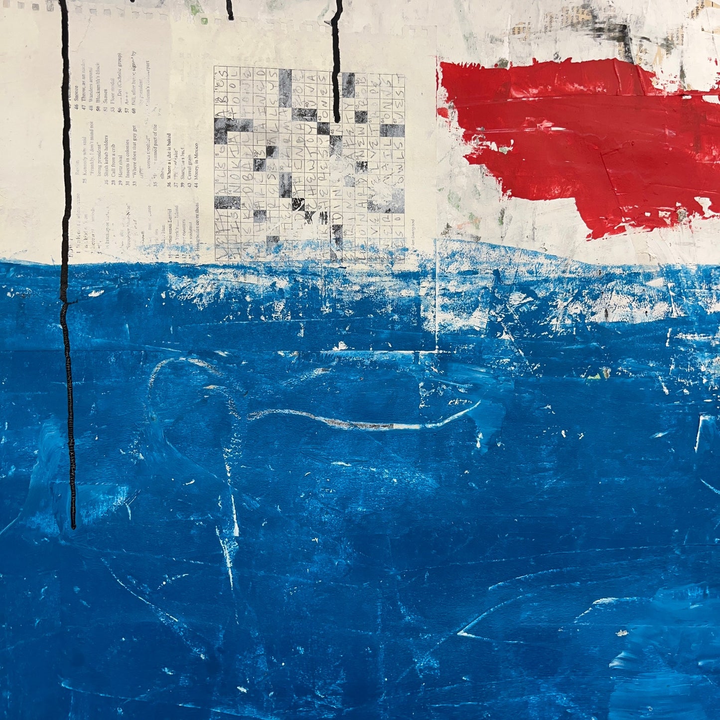 Original Mixed Media Abstract Modern Art Painting 24x36 "Polemomania" Signed