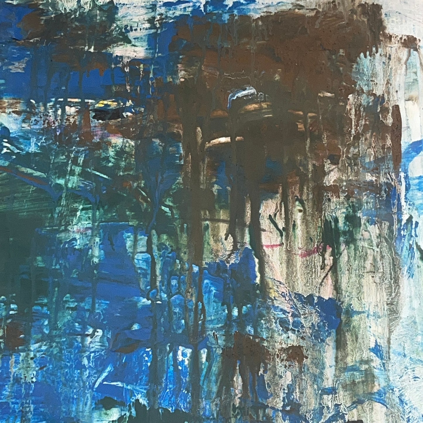 Original Mixed Media Abstract Modern Art Painting 24x36 "Slippery" Signed