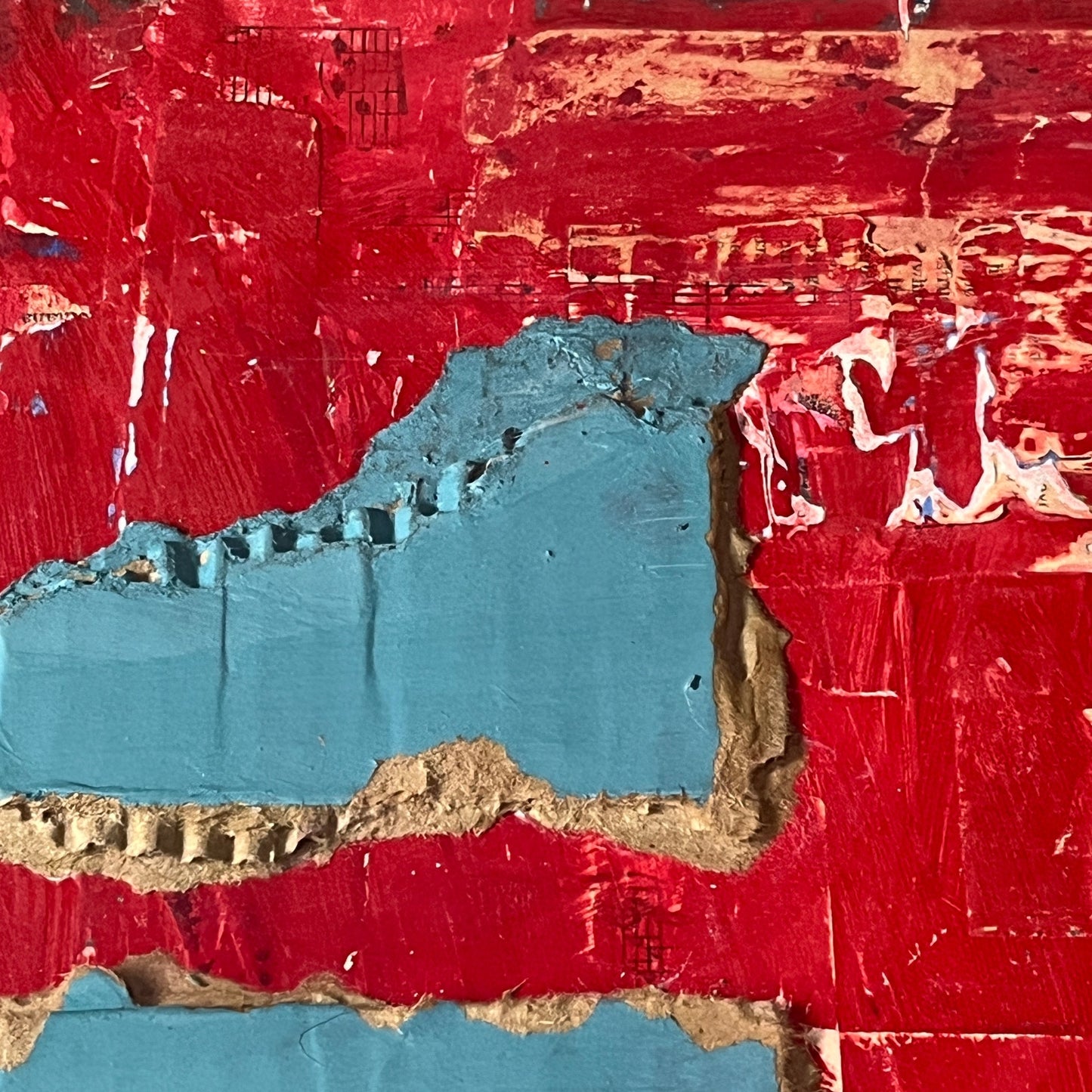 Original Mixed Media Abstract Art Collage Painting 11x14 "Judge"