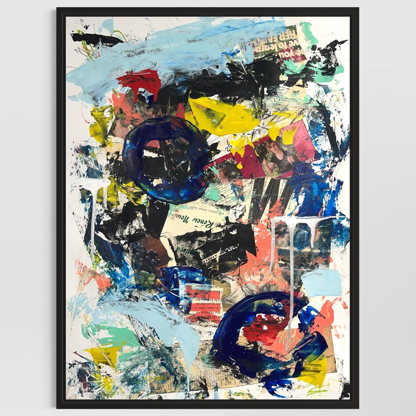 Original Mixed Media Abstract Modern Art Painting 18x24 "Abele" Signed