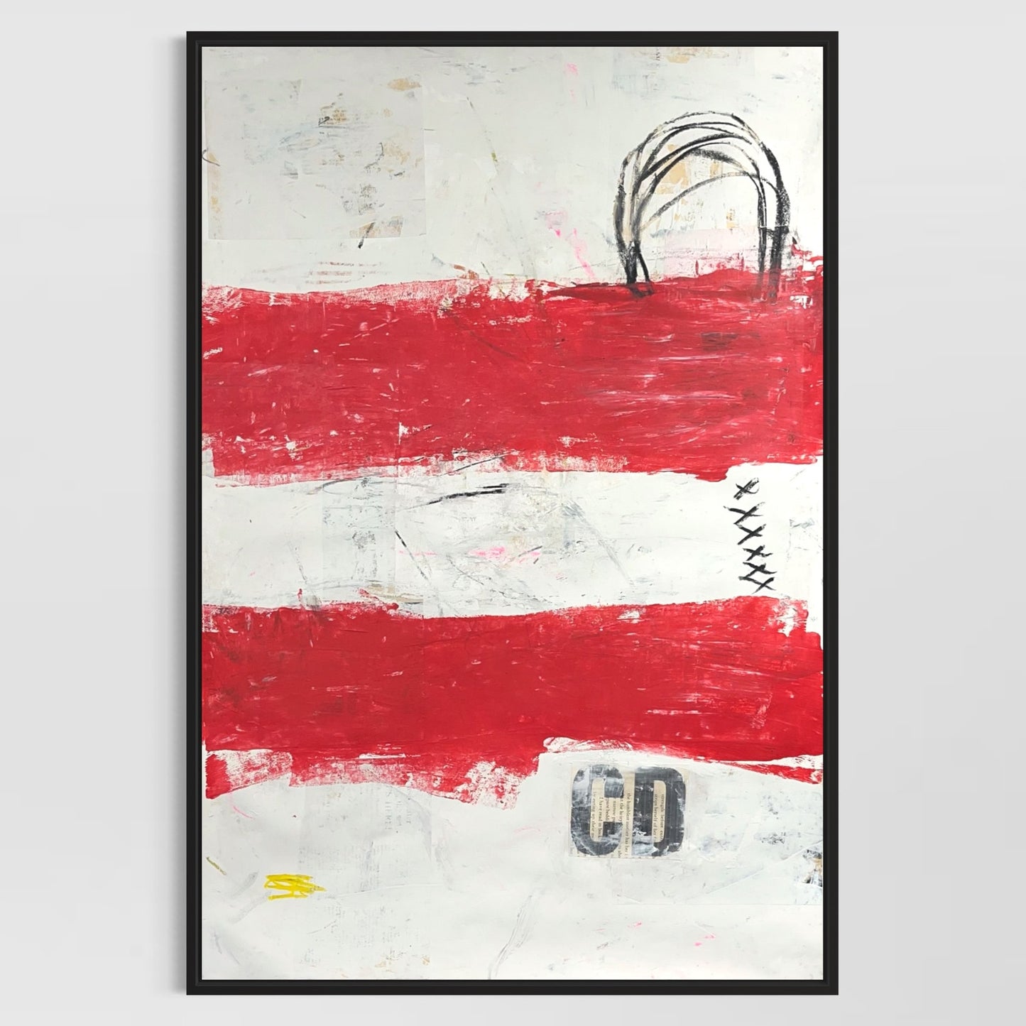 Original Mixed Media Abstract Modern Art Painting 24x36 "Rolly" Signed