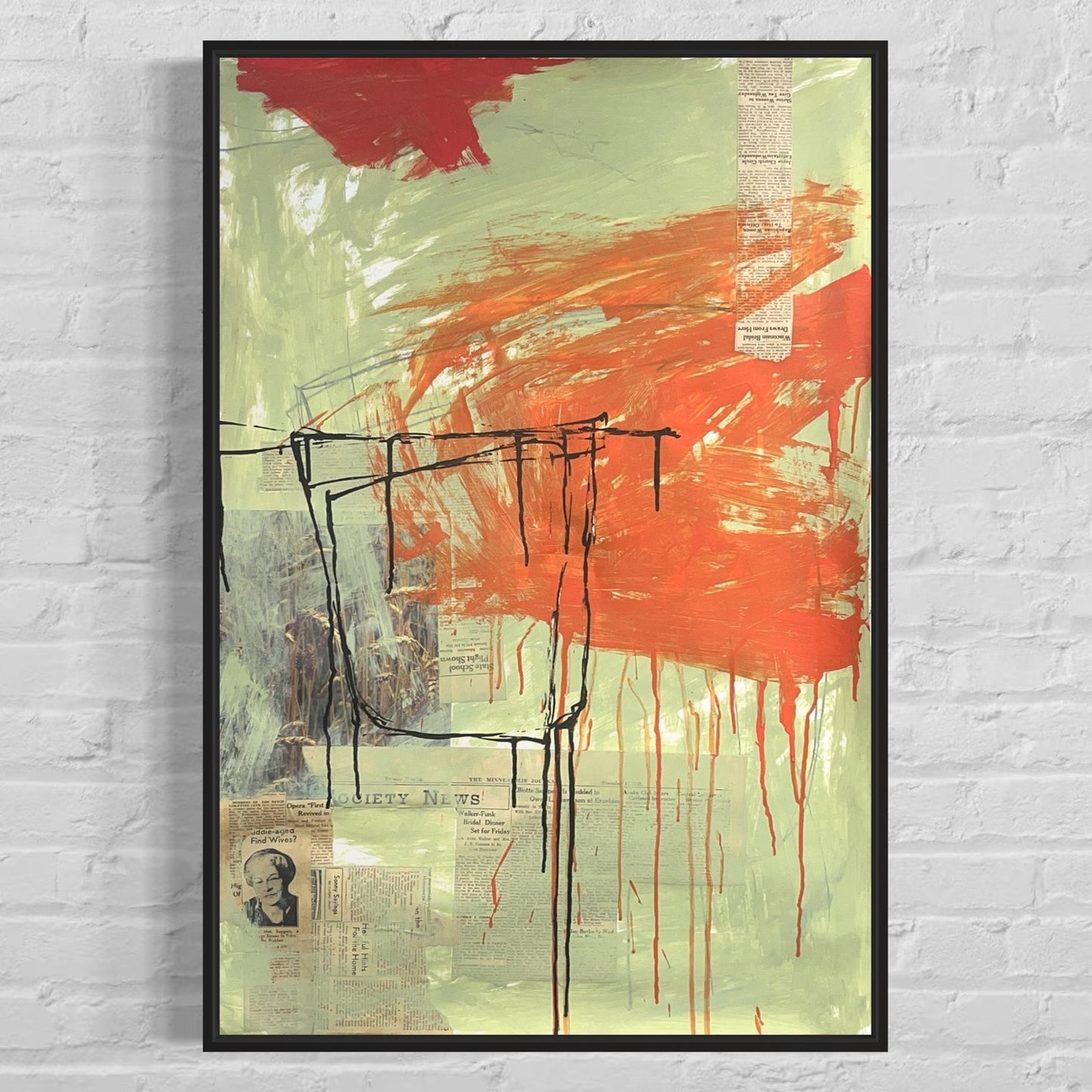 Original Mixed Media Abstract Modern Art Painting 24x36 "Nadir" Signed