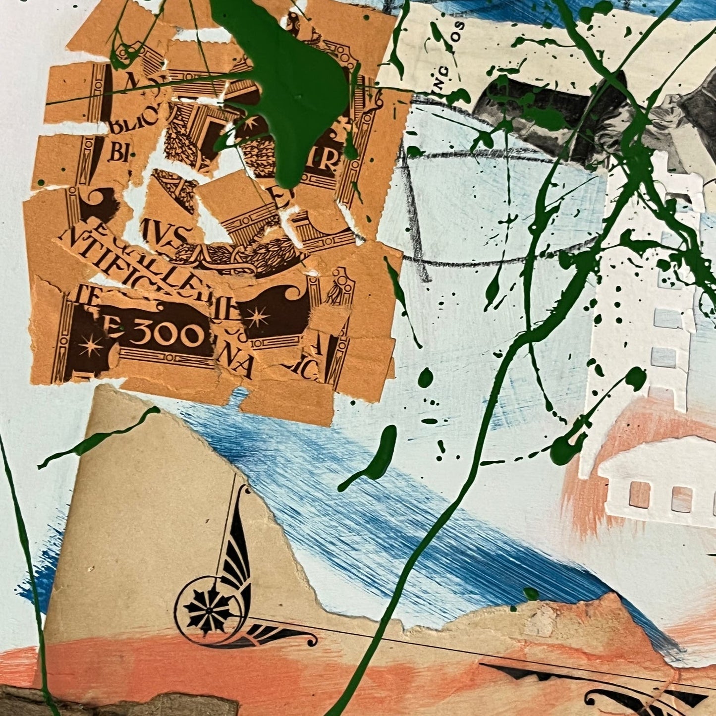 Original Mixed Media Abstract Art Collage 11x14 “Jealous Physics" Signed