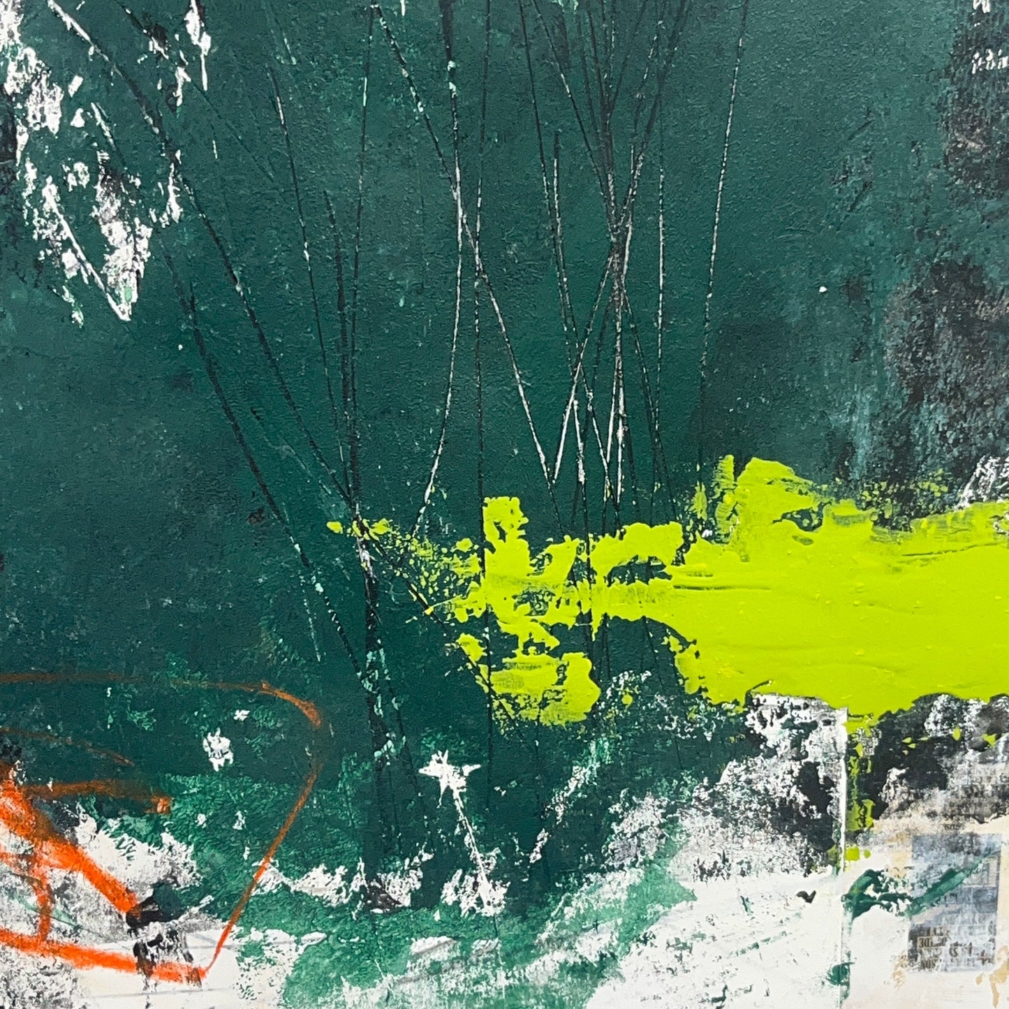 Original Mixed Media Abstract Modern Art Painting 18x24 "Plantigrade" Signed