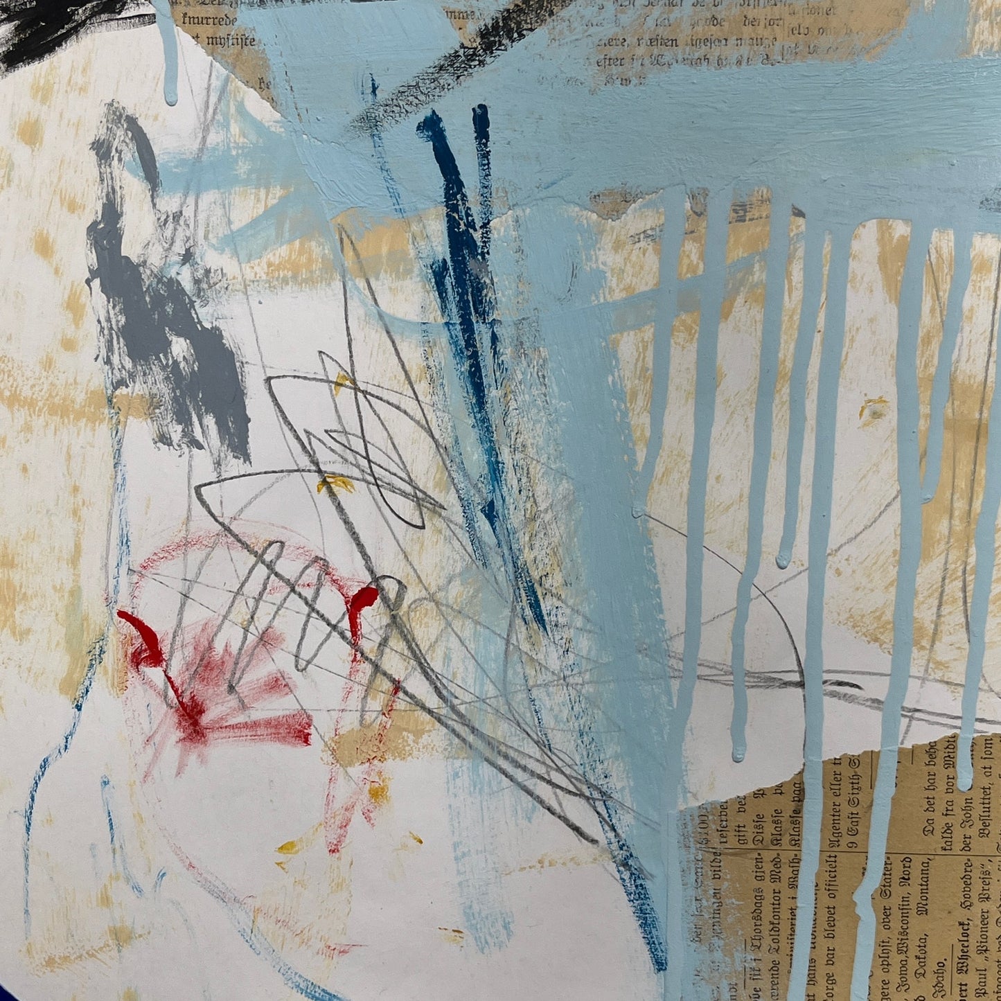 Original Mixed Media Abstract Modern Art Painting 18x24 "Pruniferous" Signed