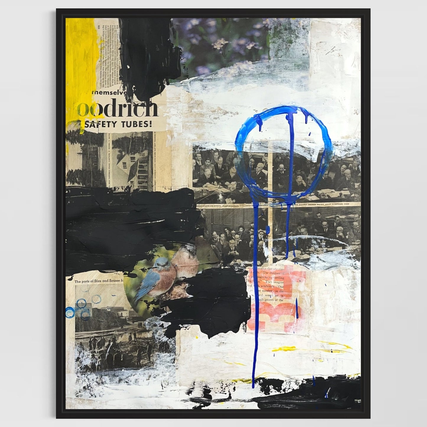Original Mixed Media Abstract Modern Art Painting 18x24 "Sciagraphy" Signed