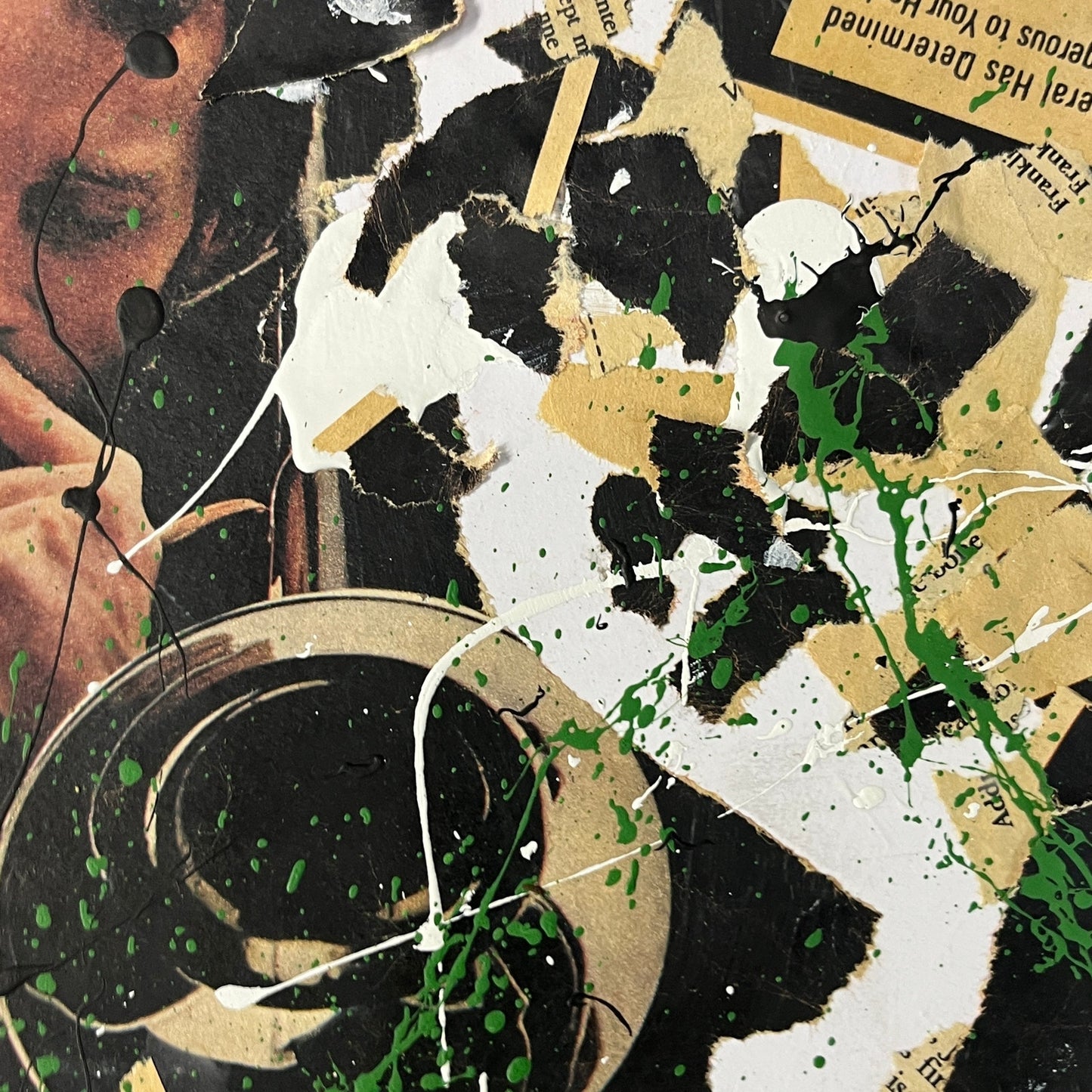 Original Mixed Media Abstract Art Collage Painting 11x14 1970s Kool Ad