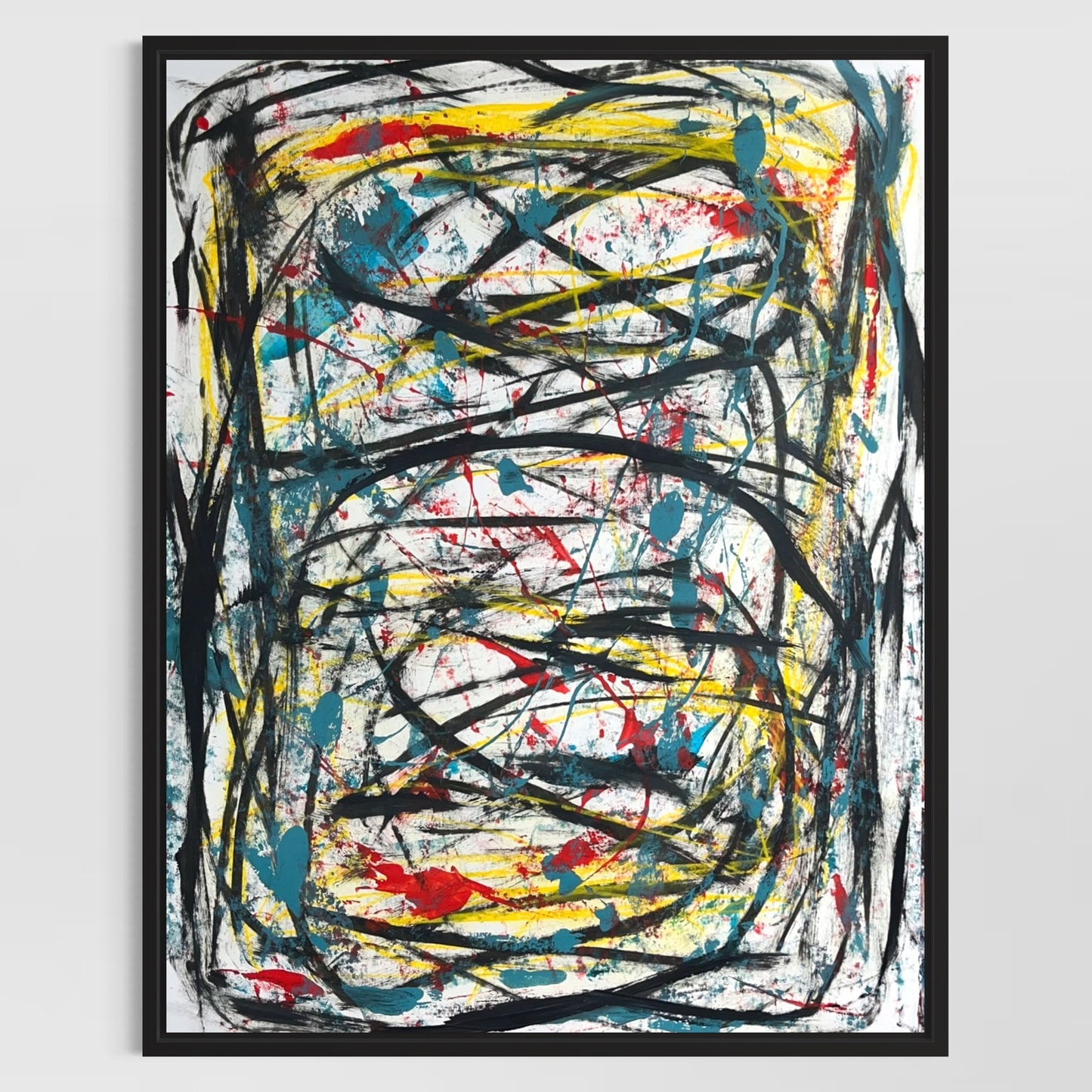 Original Mixed Media Abstract Modern Art Painting 18x24 "Janiform" Signed
