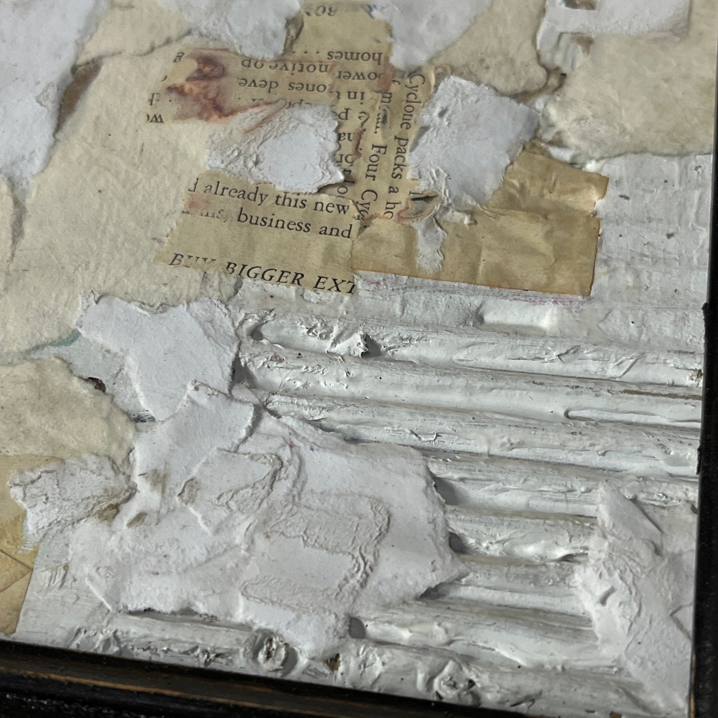 Original Framed Mixed Media Abstract Art Collage 11x13 "Overtone"