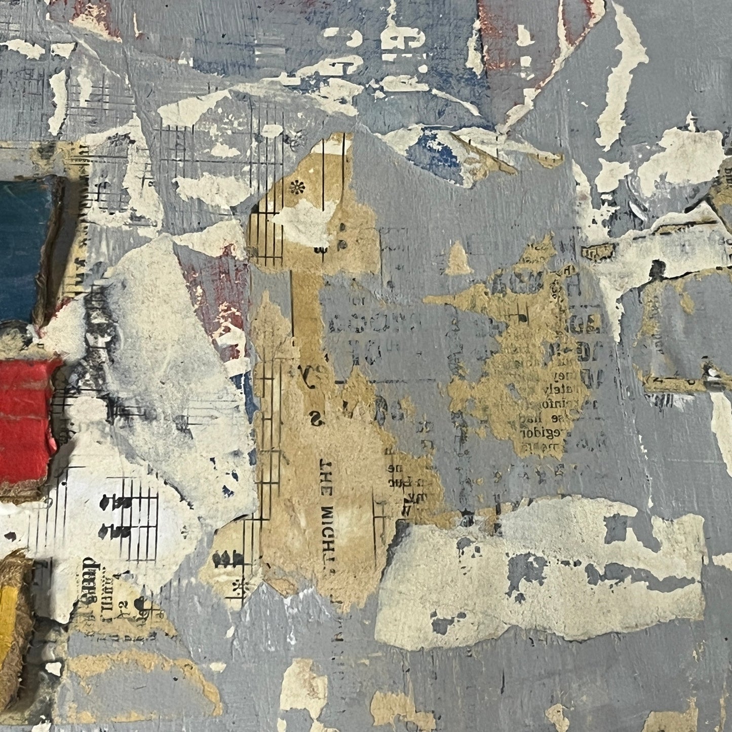 Original Mixed Media Abstract Art Collage Painting 11x14 "Fortell"