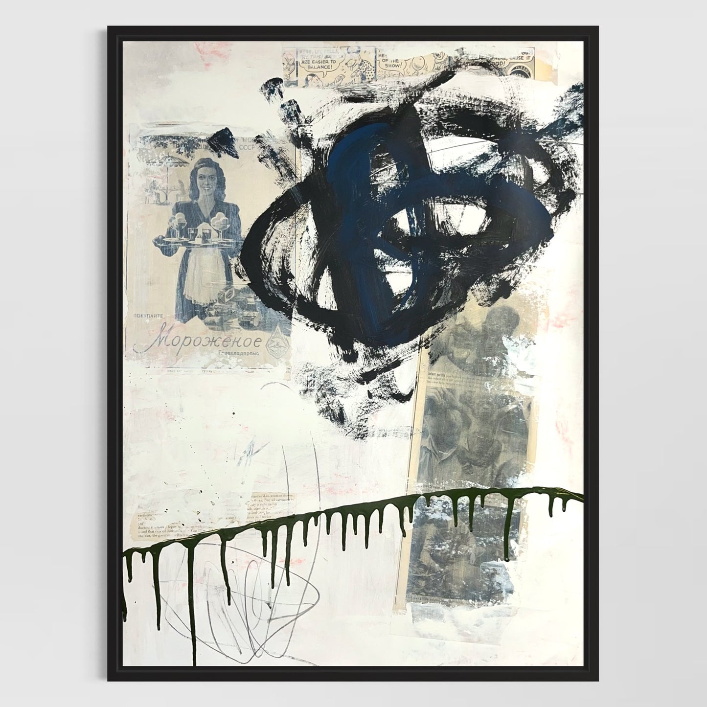Original Mixed Media Abstract Modern Art Painting 18x24 "Prescind" Signed